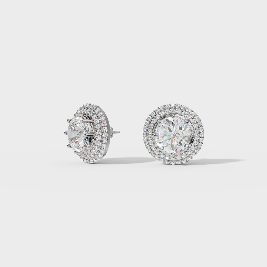 Double Halo Diamond Studs