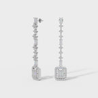 Geometric Diamond Drop Earrings