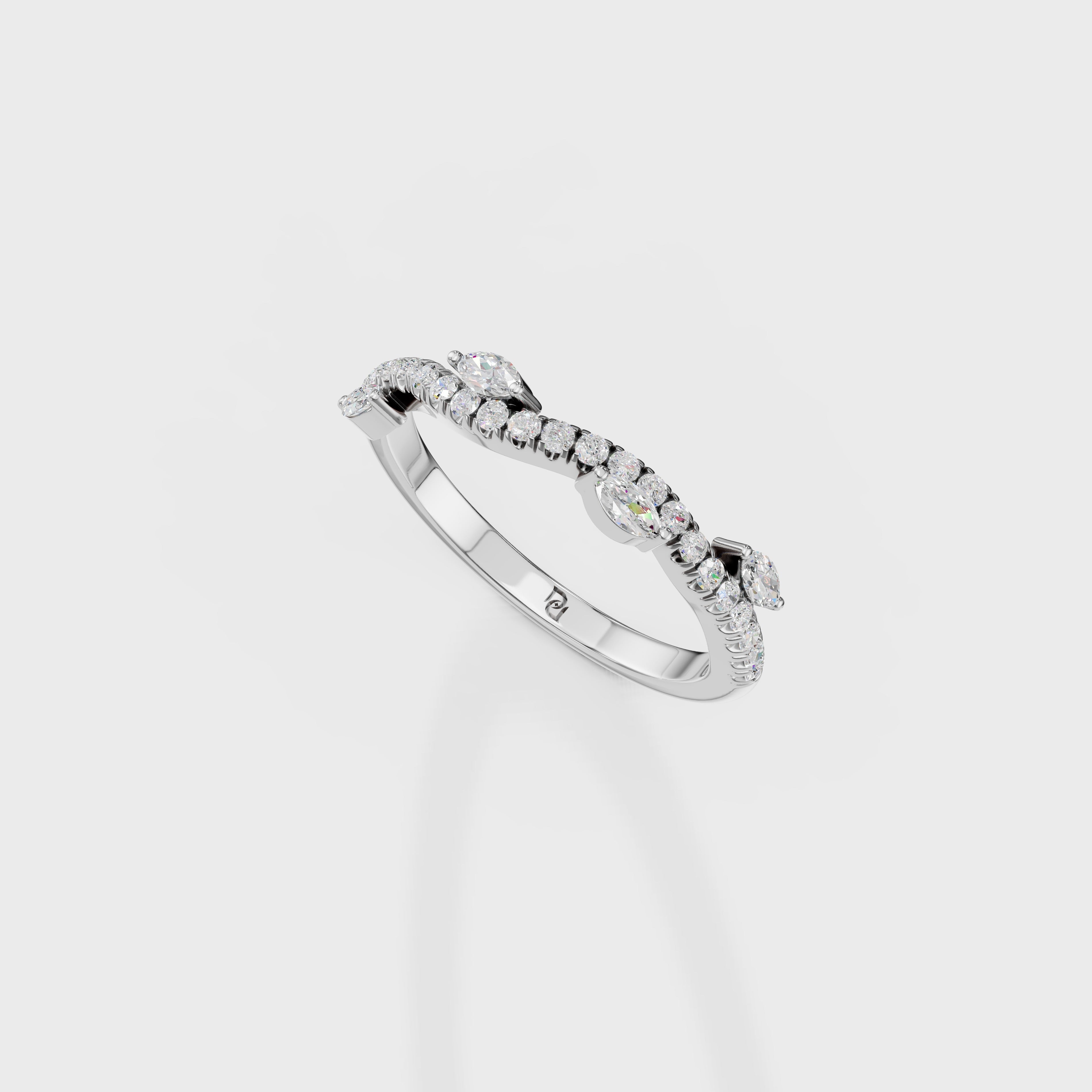 Marquise Tiara Wedding Band