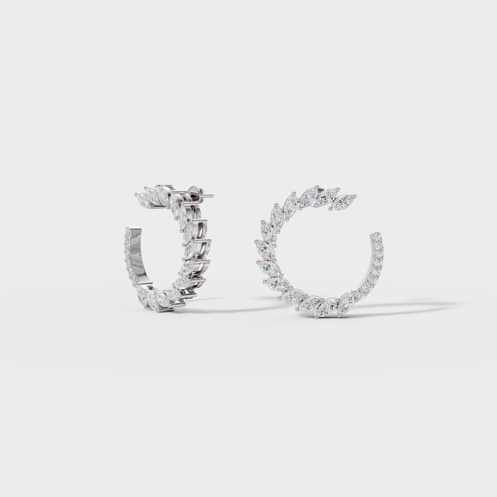 Marquise Diamond C-Hoop Earrings