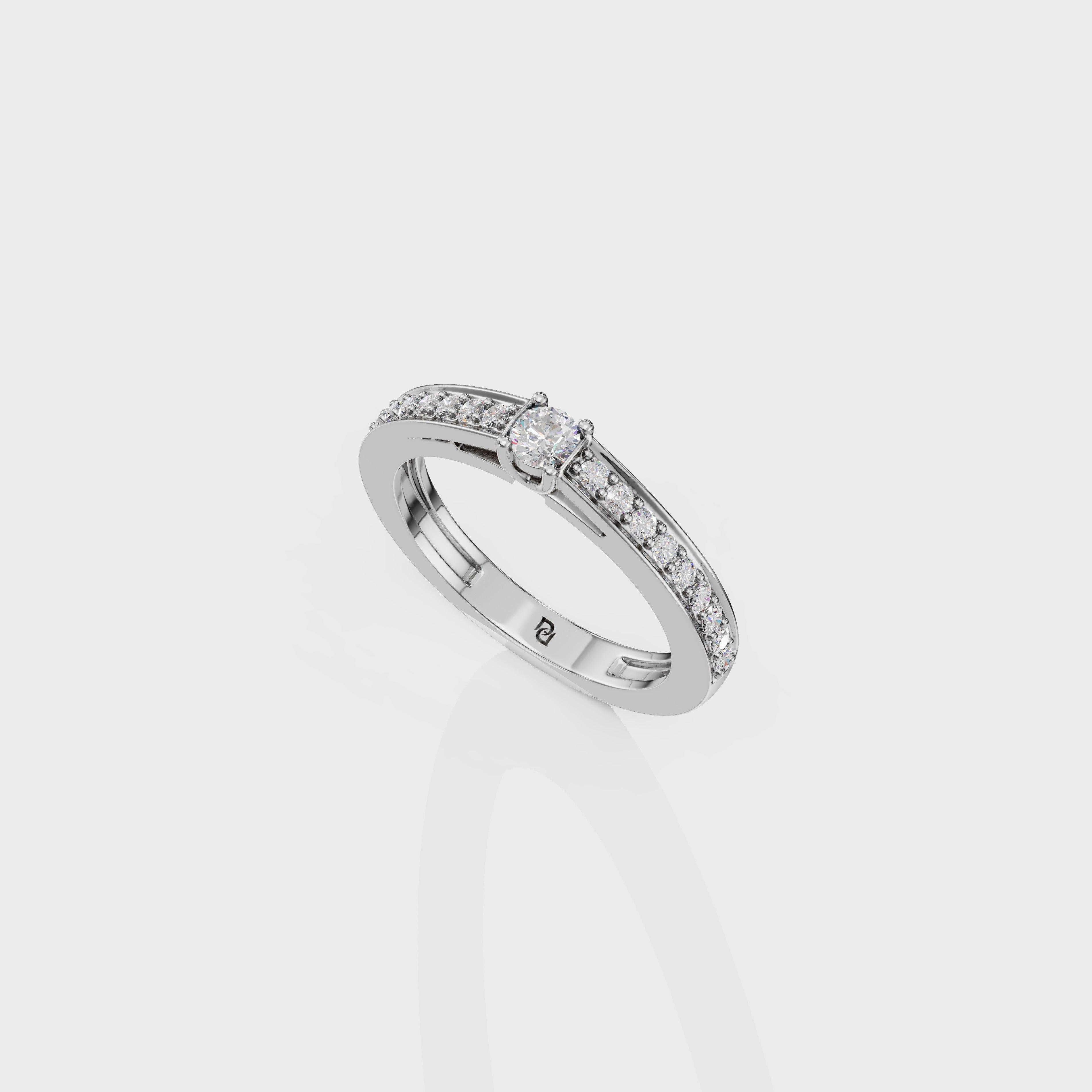 Round Cut  Ring with Channel Set Band