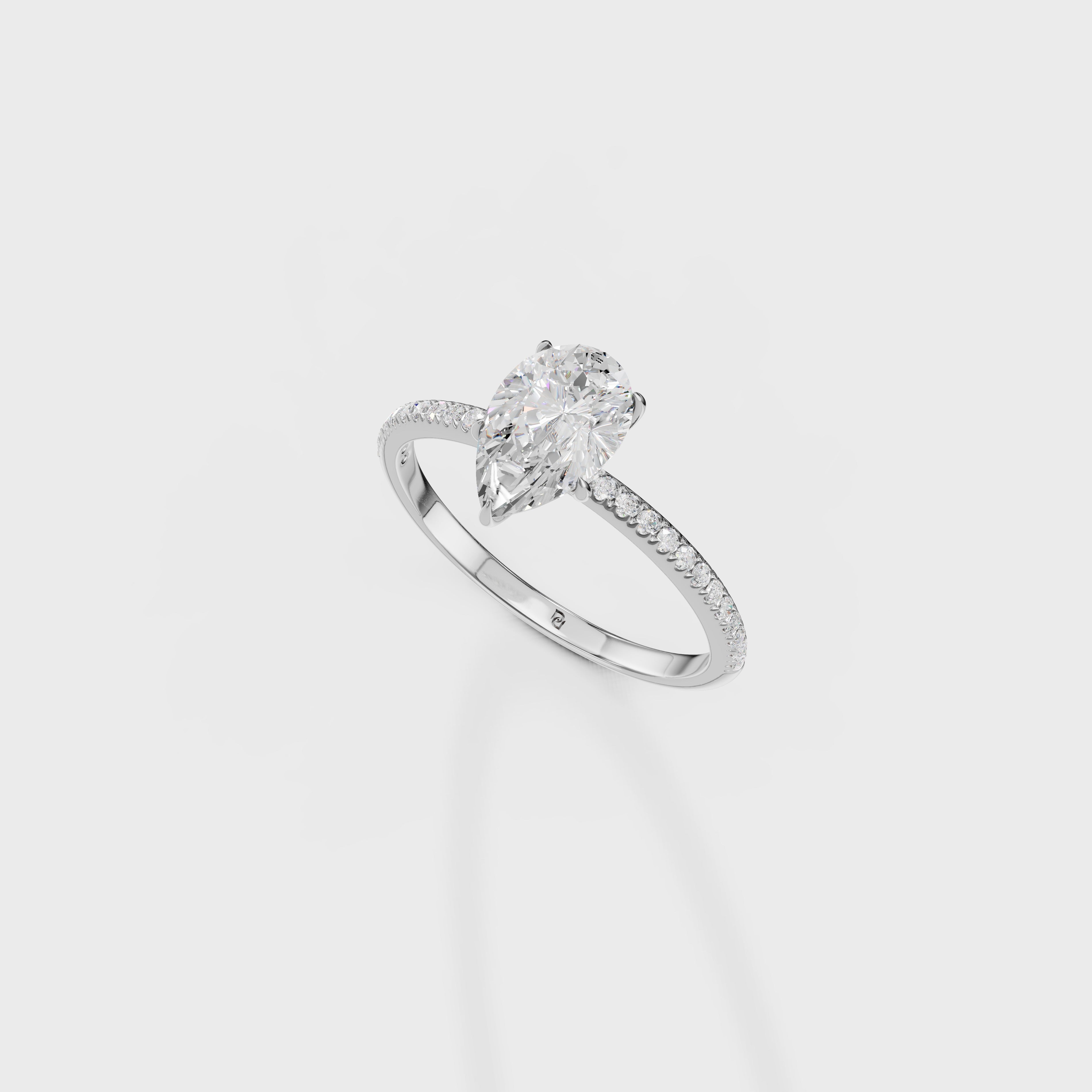 Solitaire Elegance Pear Ring