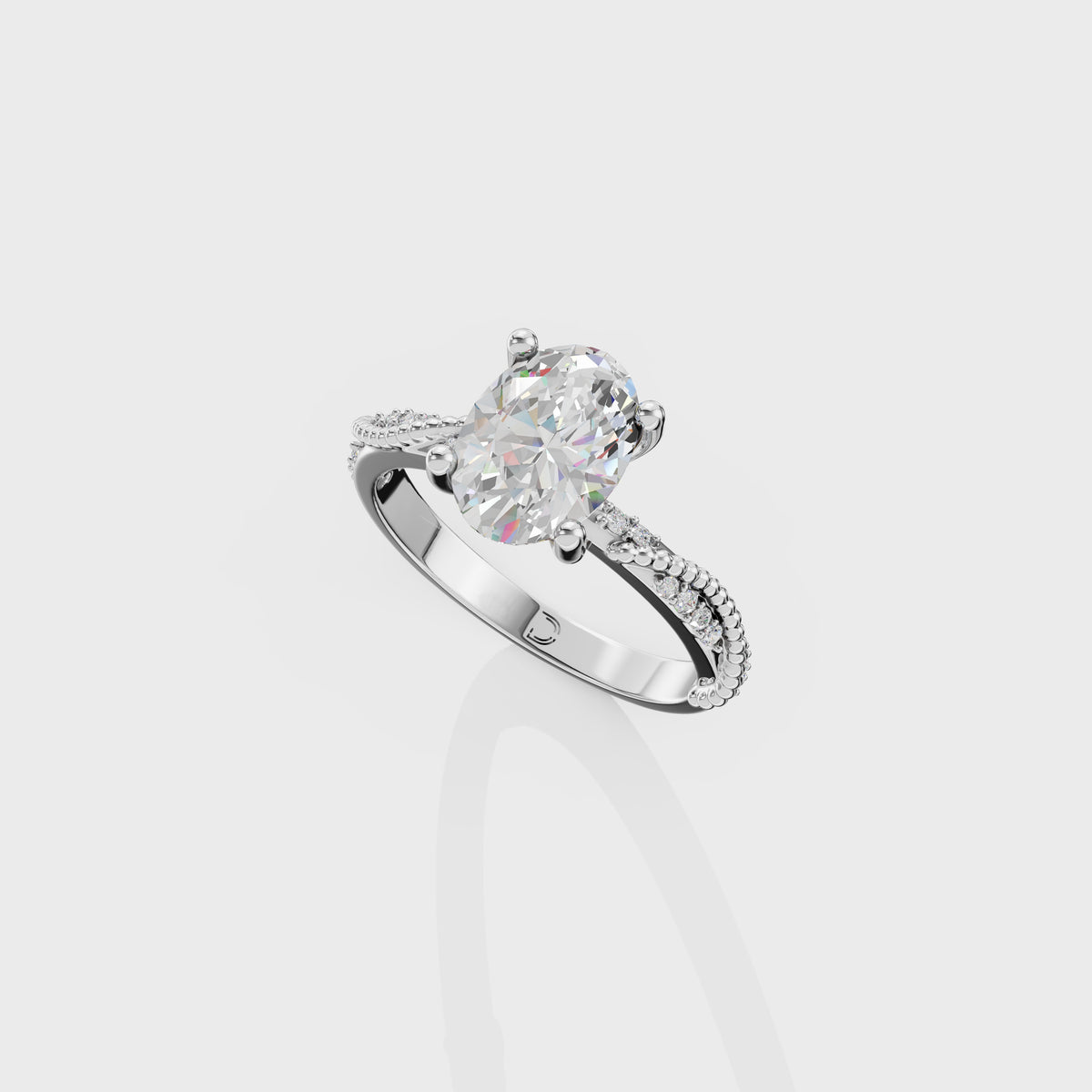 1.65Ct Oval Twisted Galaxy Ring