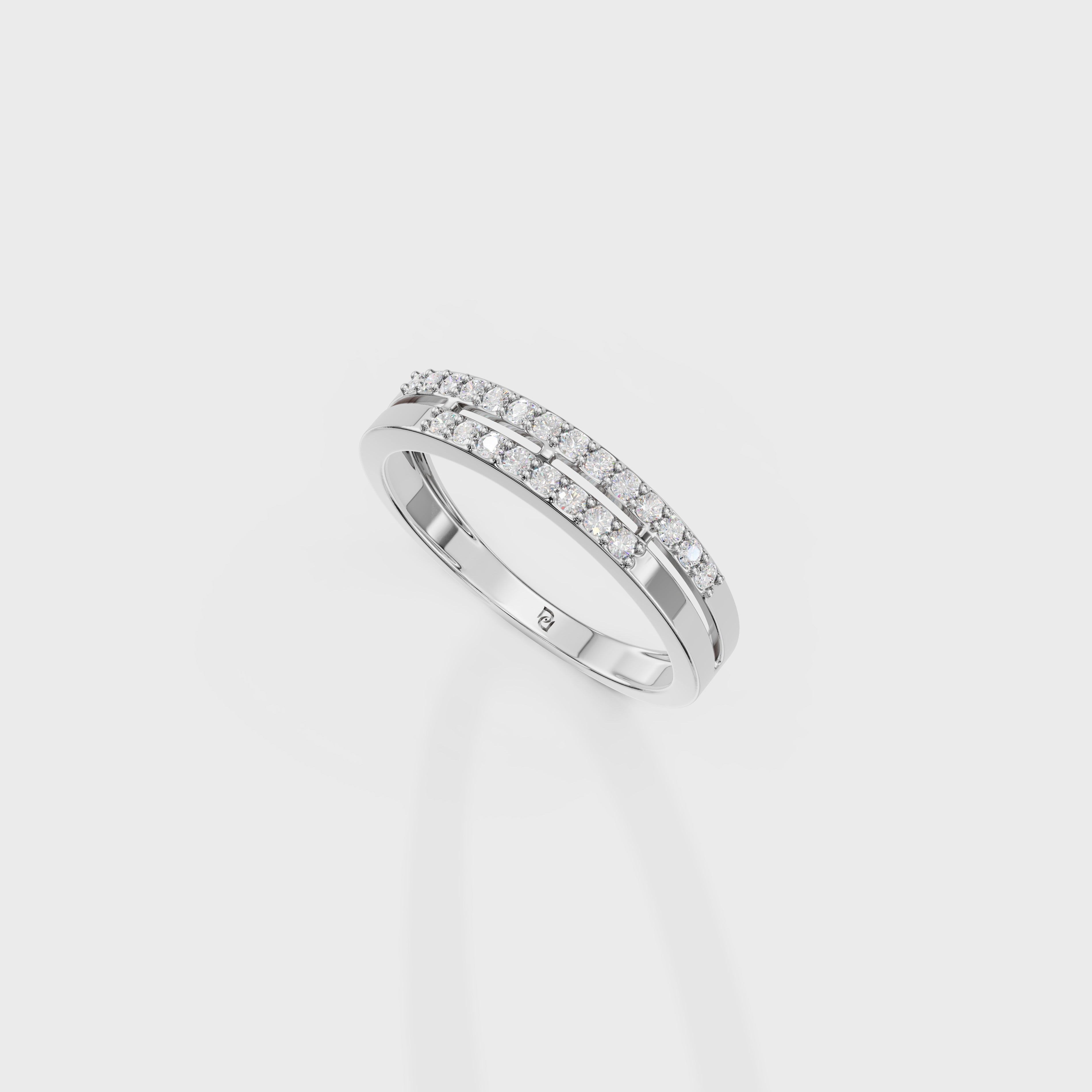 Dual Row Diamond Stacking Ring