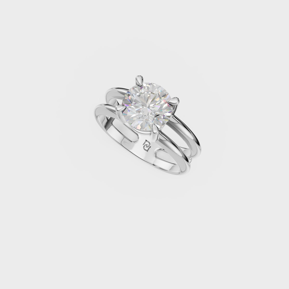 1.80ct Double Row Round Cut Diamond Solitaire Ring
