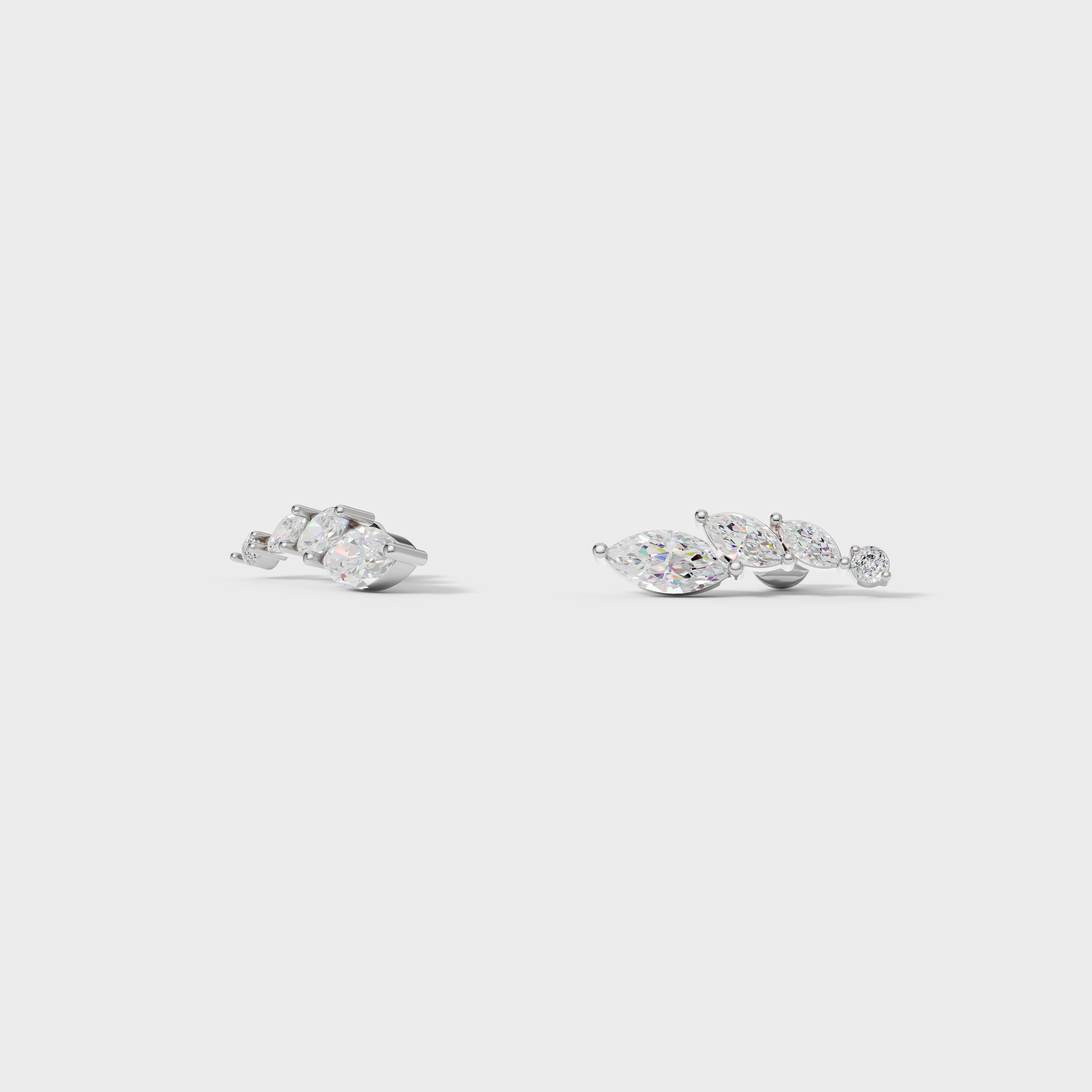 Pear Blossom Diamond Climber Earring