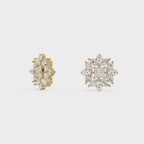 Floral Diamond Stud Earrings