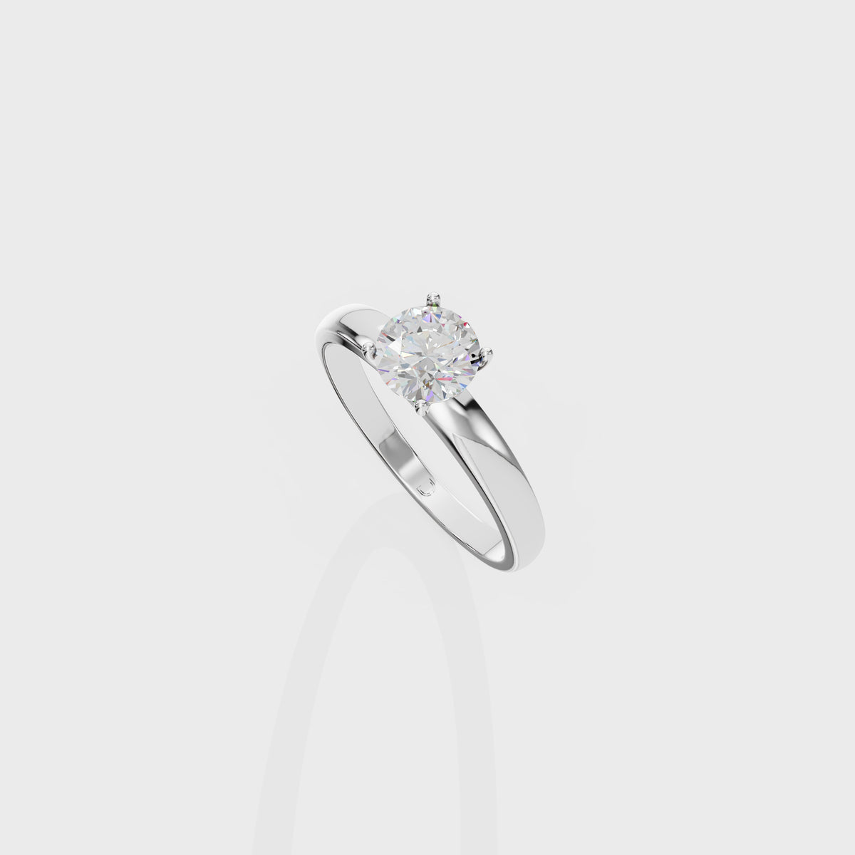 0.80ct Round Cut Cathedral Solitaire Ring