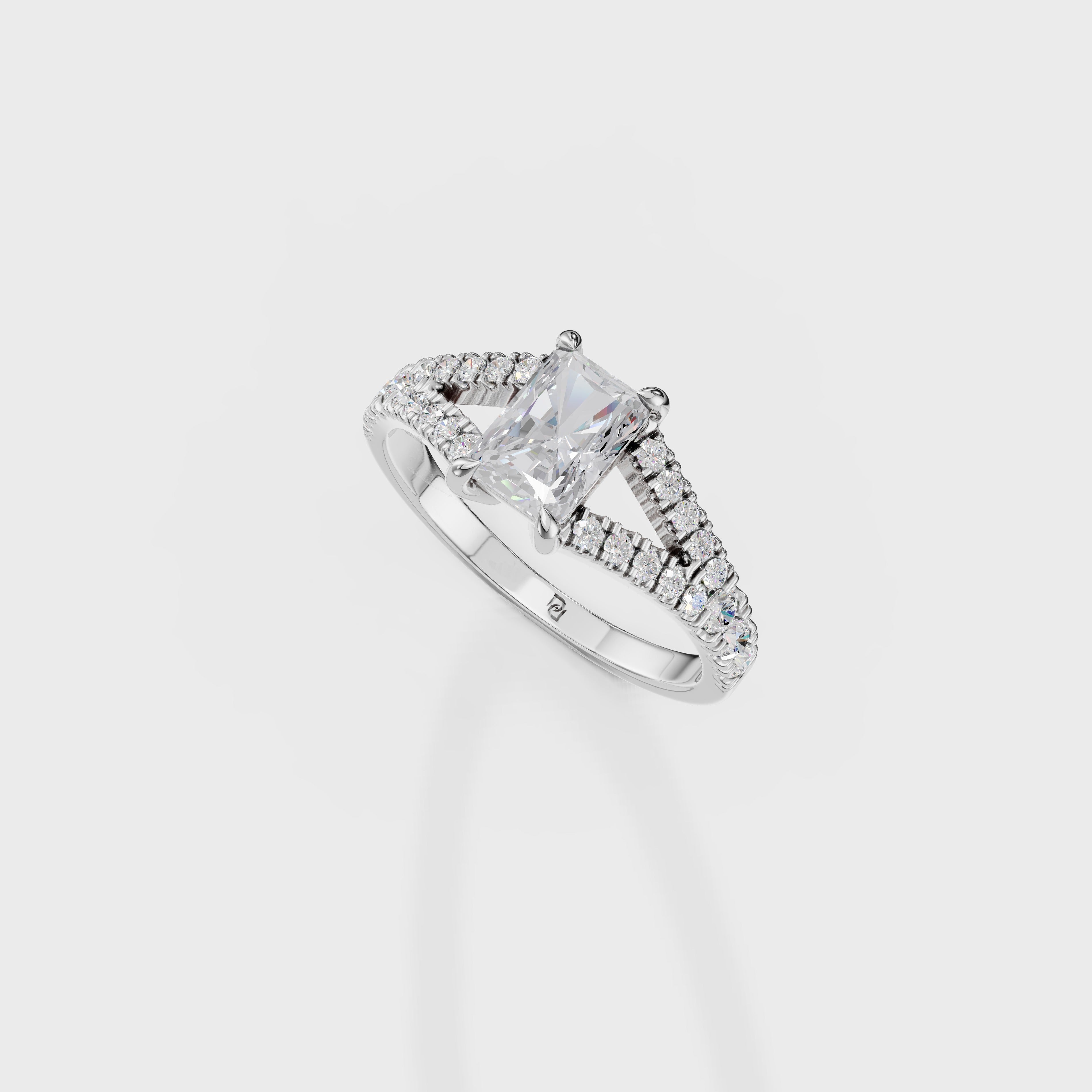 Radiant Cut Double Band Engagement Ring