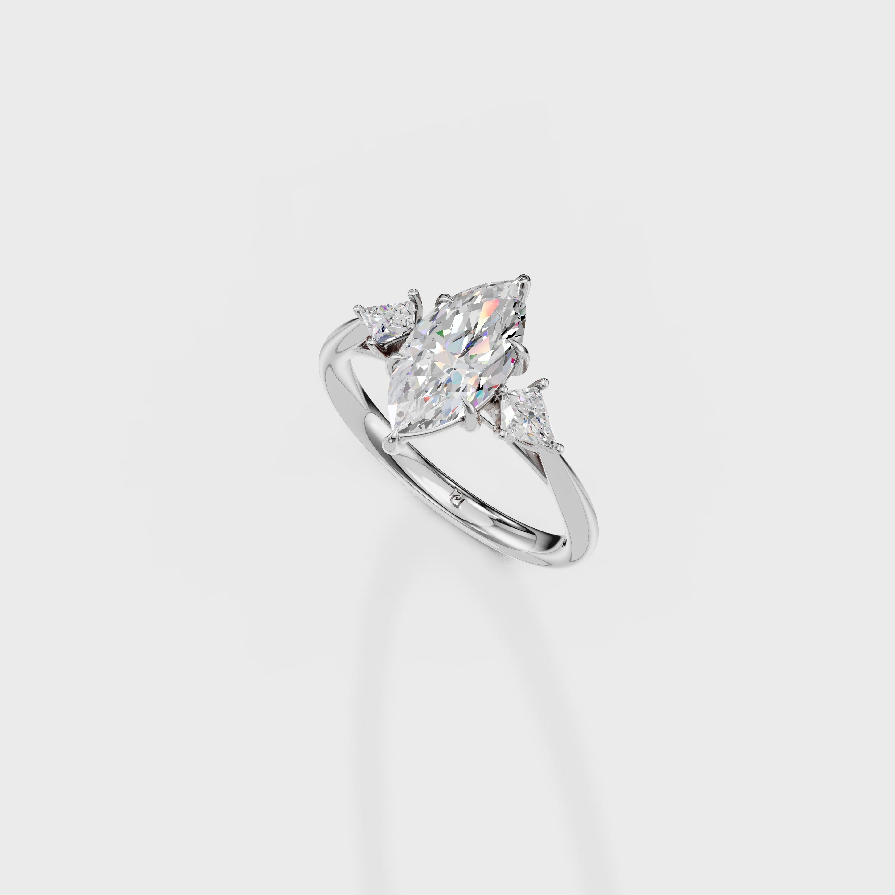 Petite Cometa Perfect Fit Marquise Cut Diamond Engagement Ring