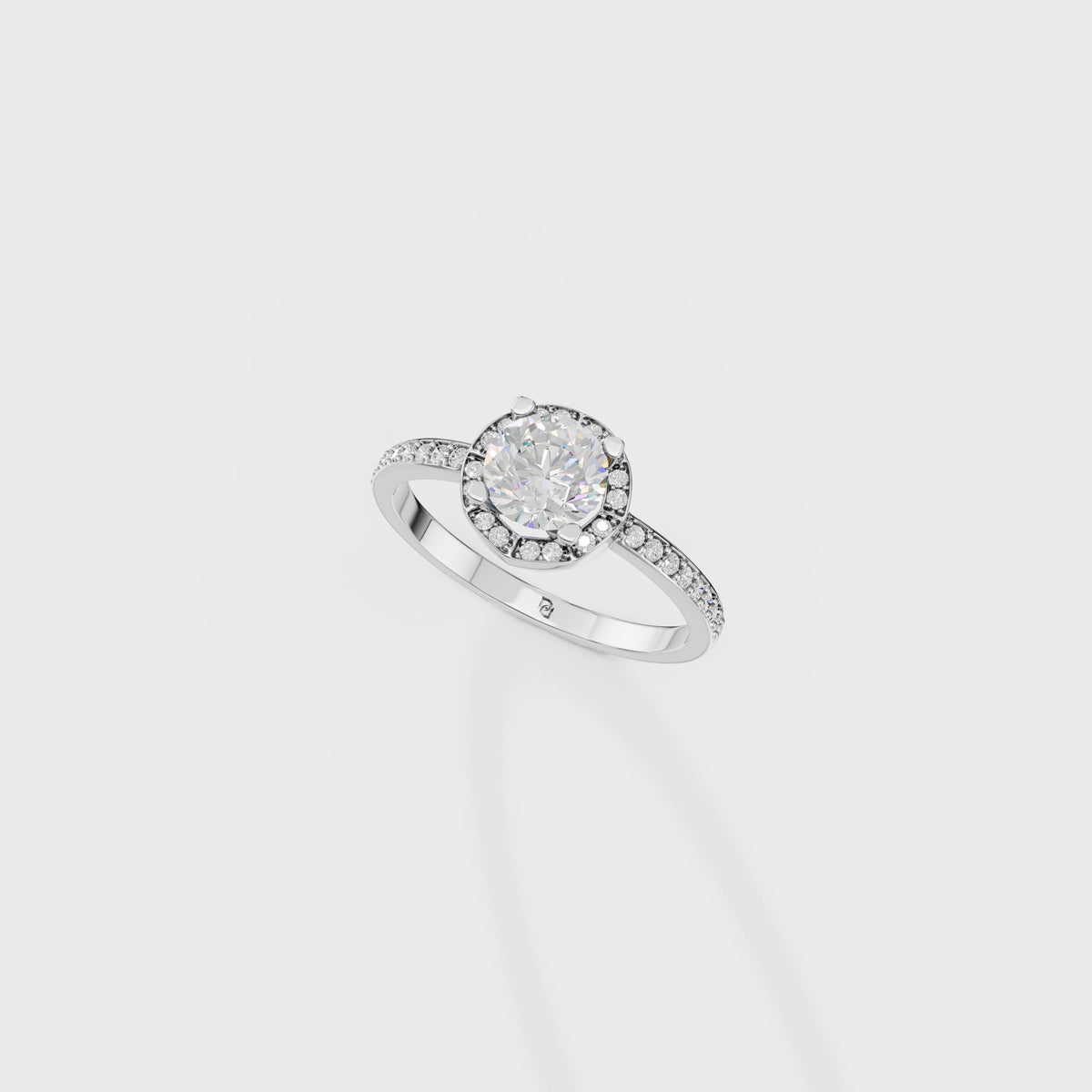 0.75ct Round Cut Engagement Ring with Channel Set Band
