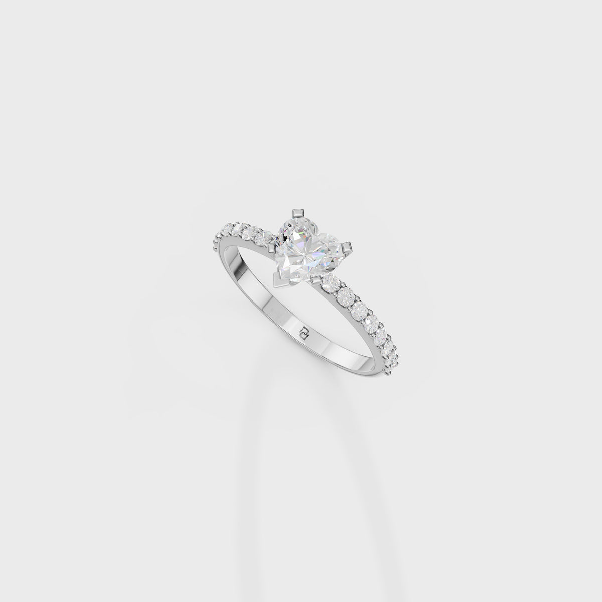 0.70ct Heart Cut Solitaire Diamond Ring