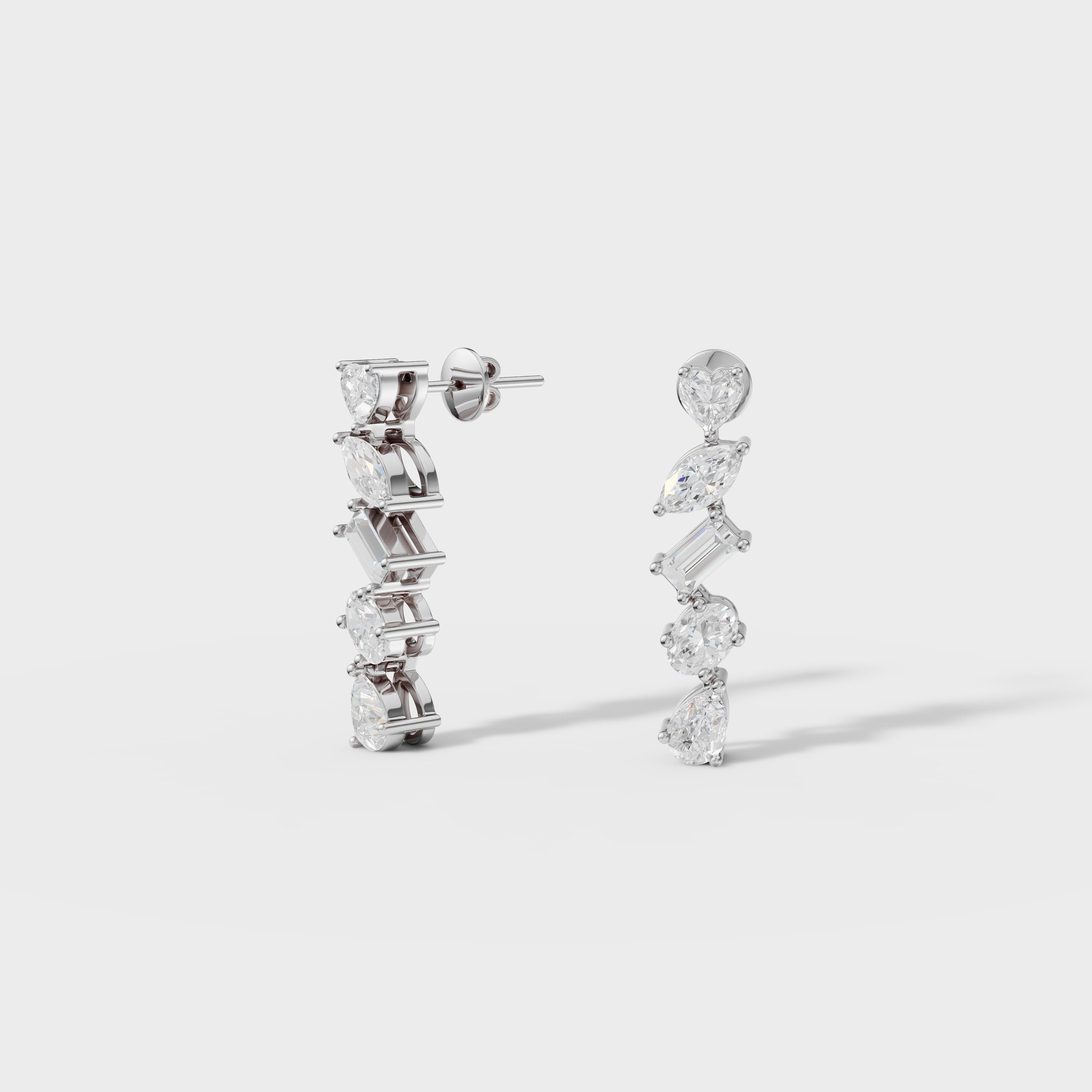 Multi-Cut Drop Earrings