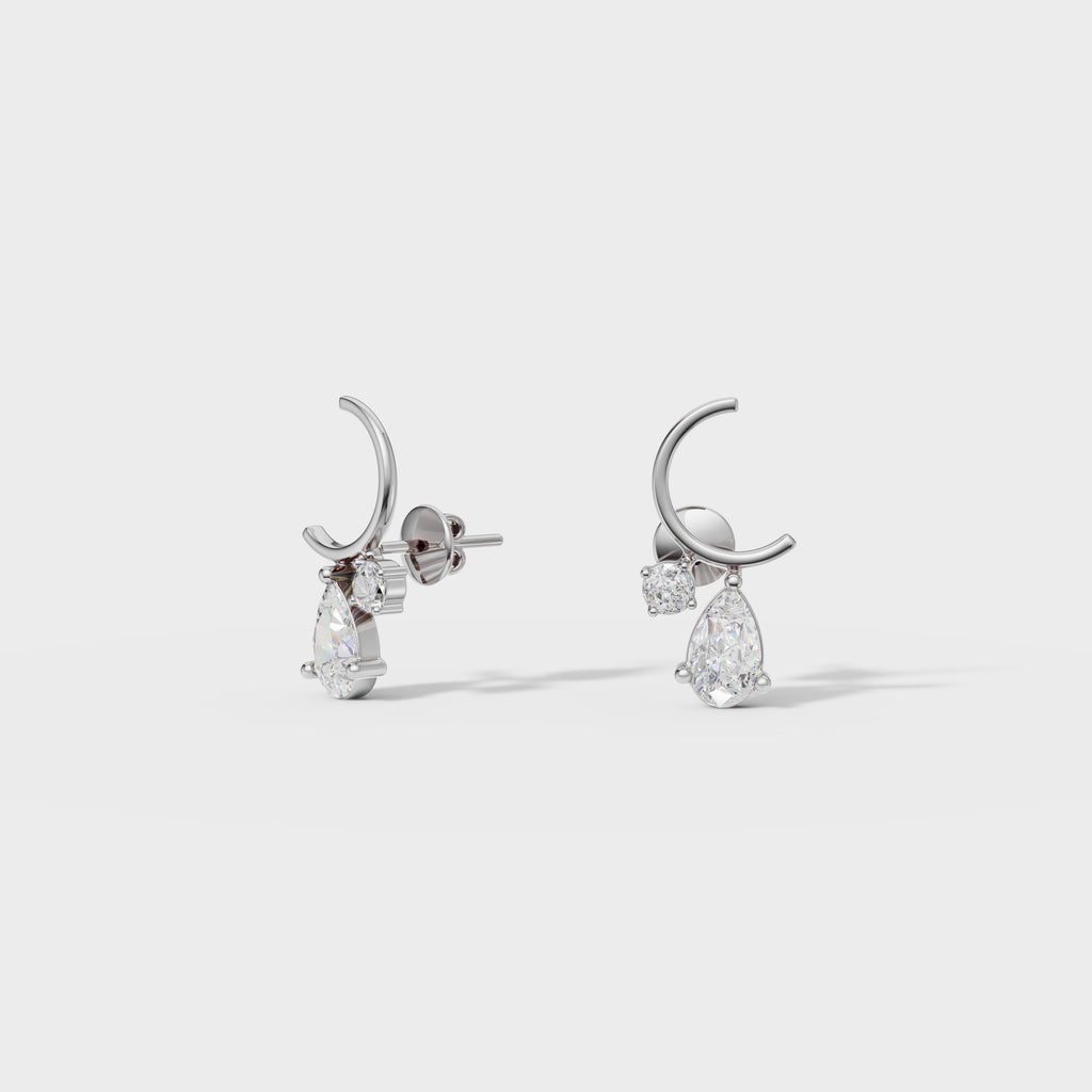 Diamond Dangle Stud Earrings