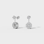 Round Cut Petal Cluster Stud Earrings
