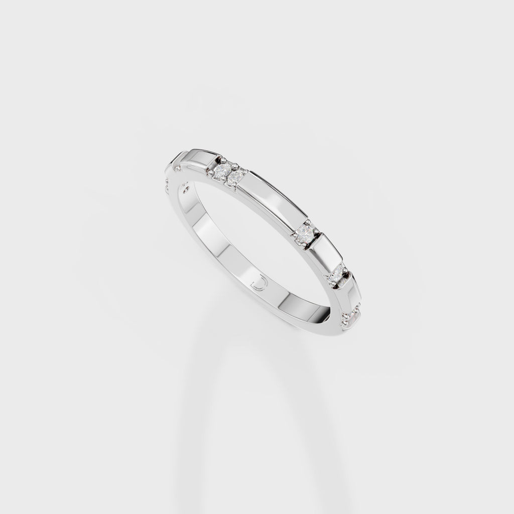Modern Bar Set Diamond Wedding Band