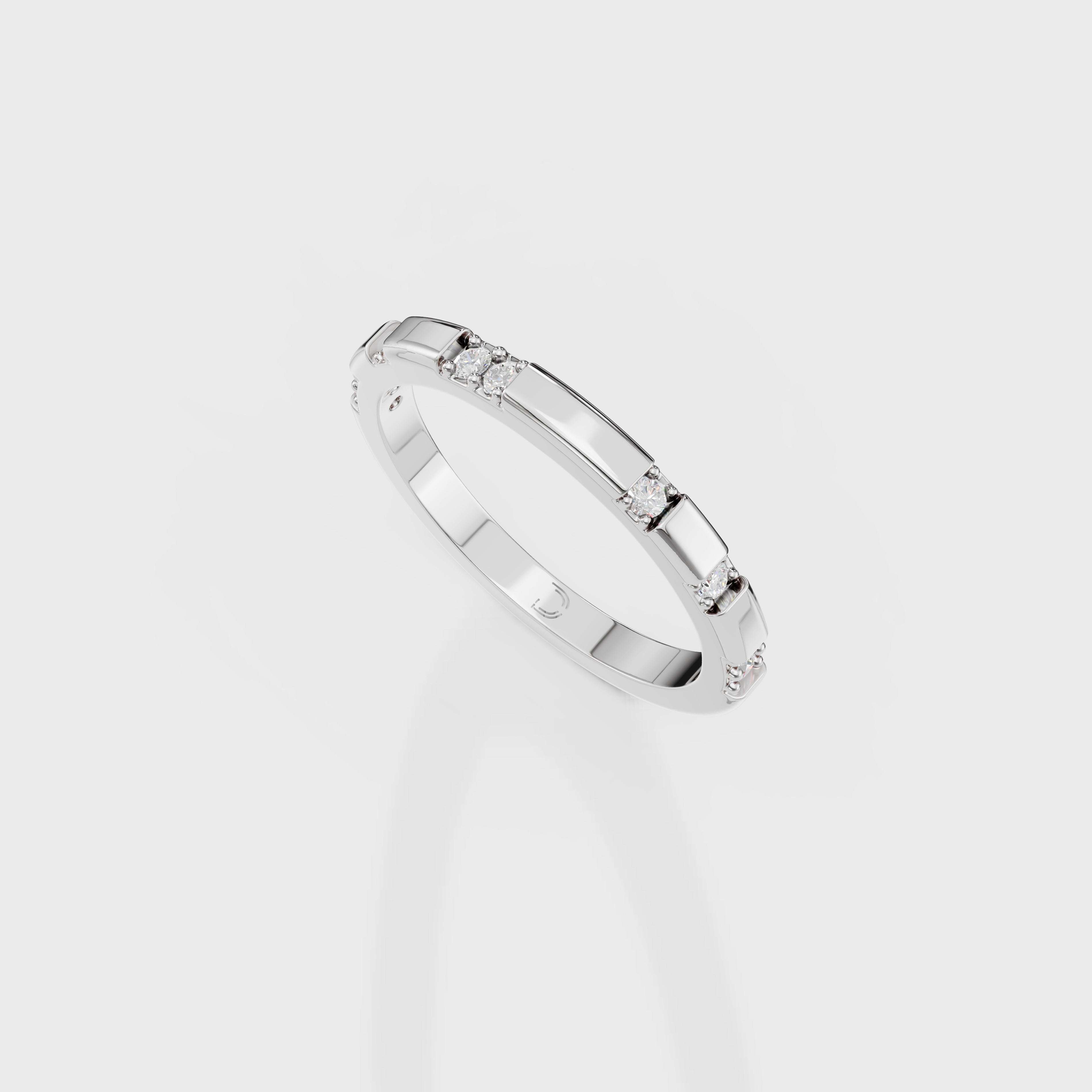 Modern Bar Set Diamond Wedding Band