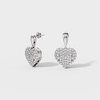 Diamond Heart Drop Earrings
