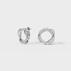 Pave Diamond Knot Stud Earrings