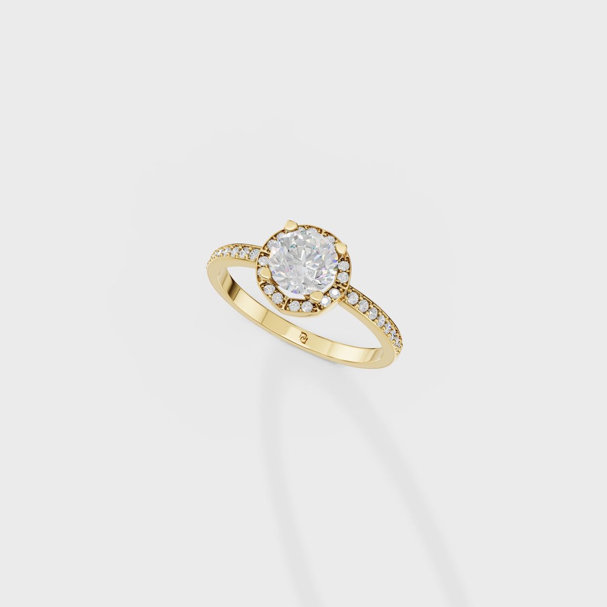 0.75ct Round Cut Engagement Ring with Channel Set Band