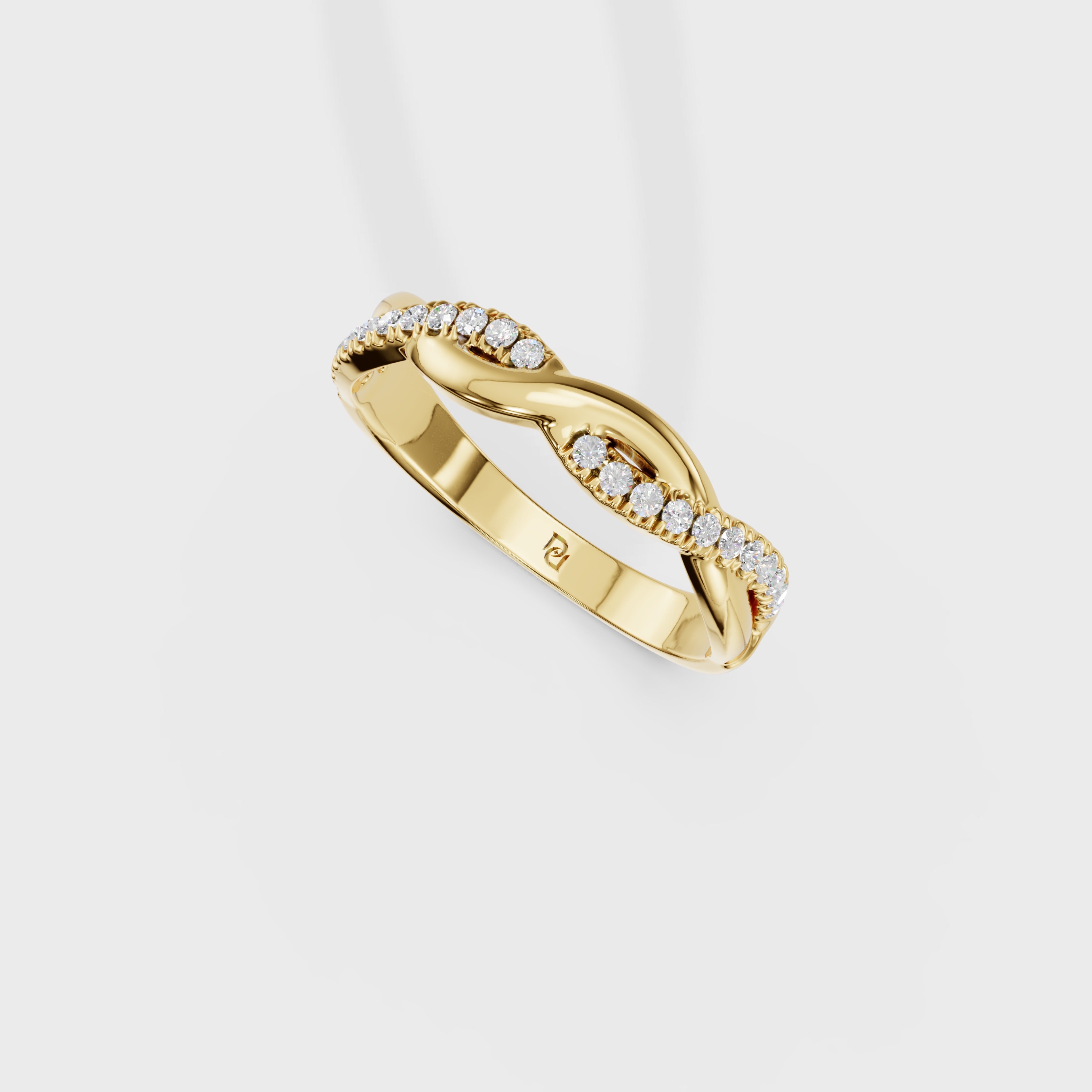 Glimmering Diamond Twist Ring
