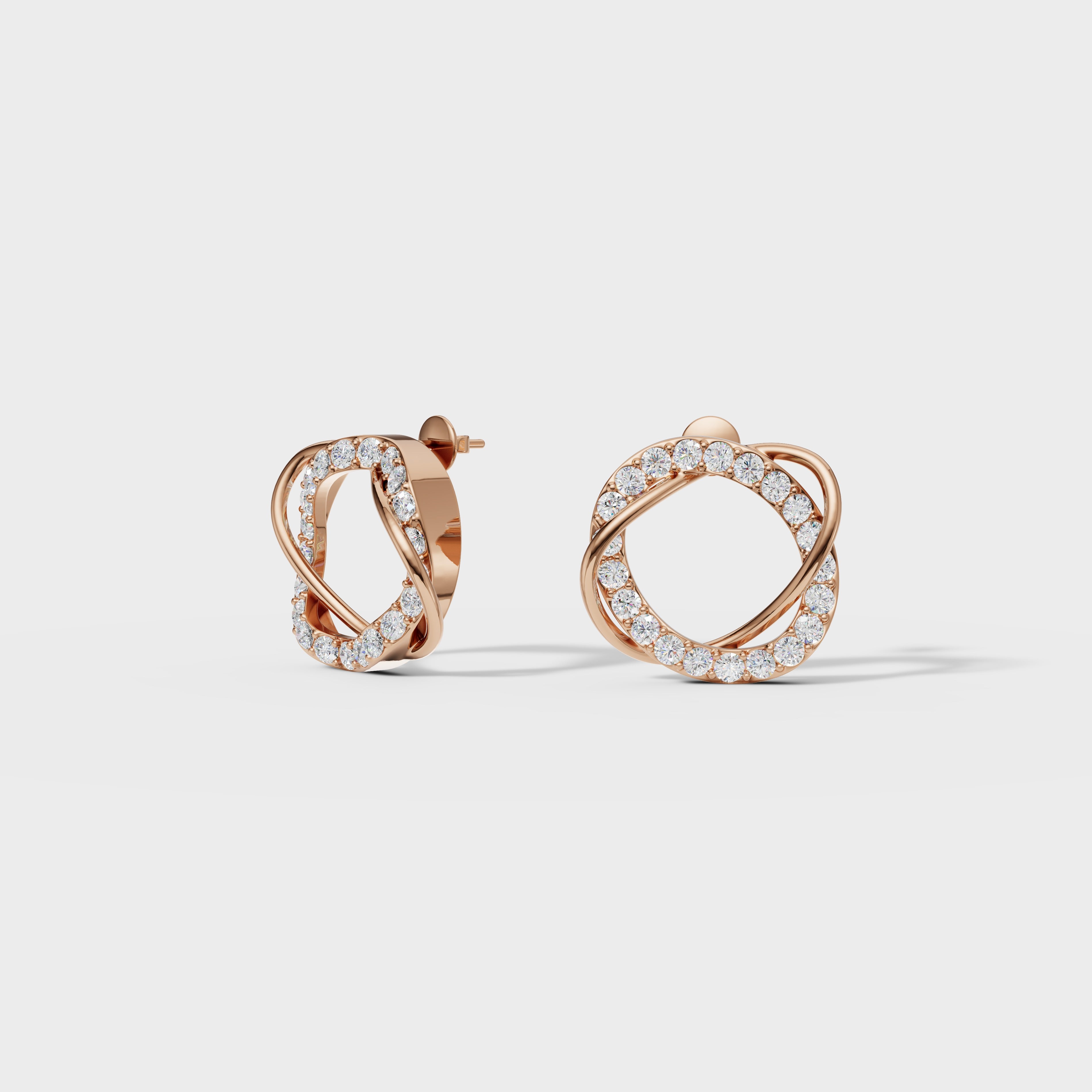 Pave Diamond Knot Stud Earrings