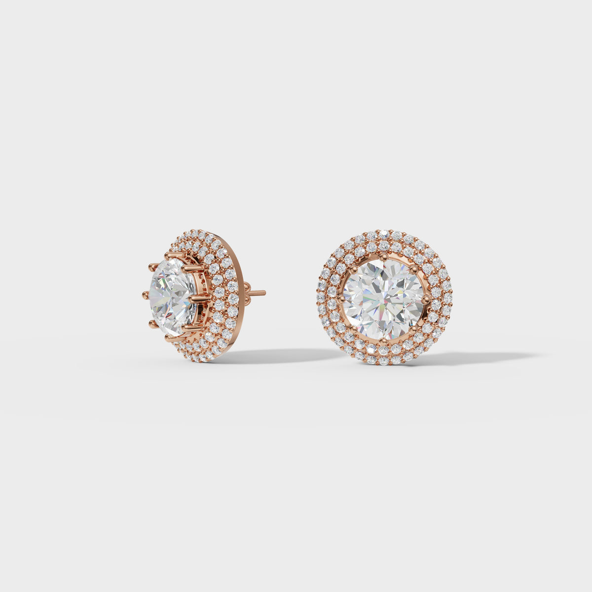 Double Halo Diamond Studs