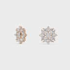 Floral Diamond Stud Earrings