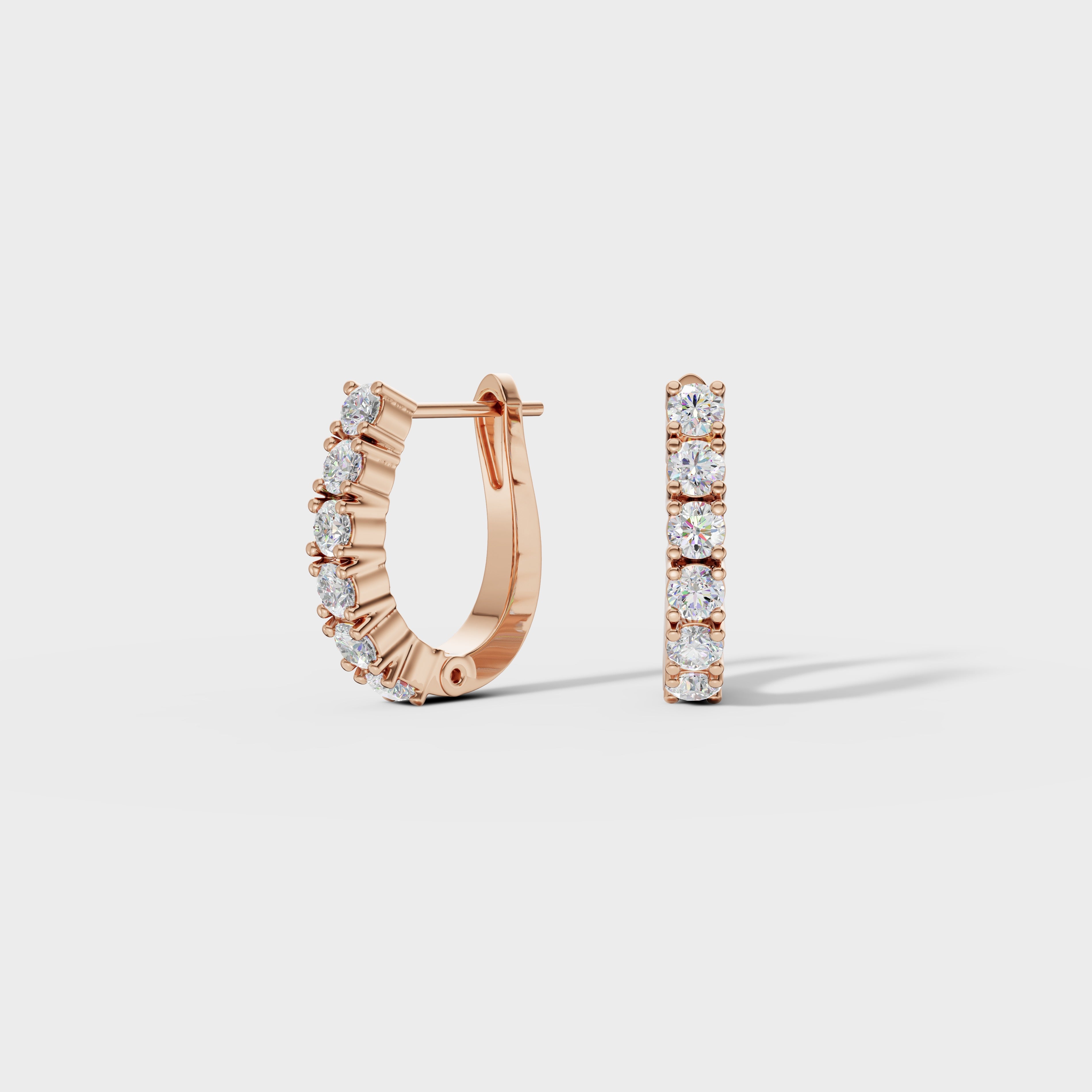 Brilliant Cut Diamond Huggie Hoops