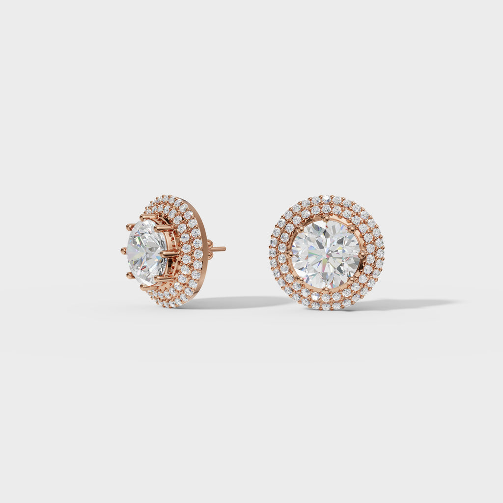 Double Halo Diamond Studs