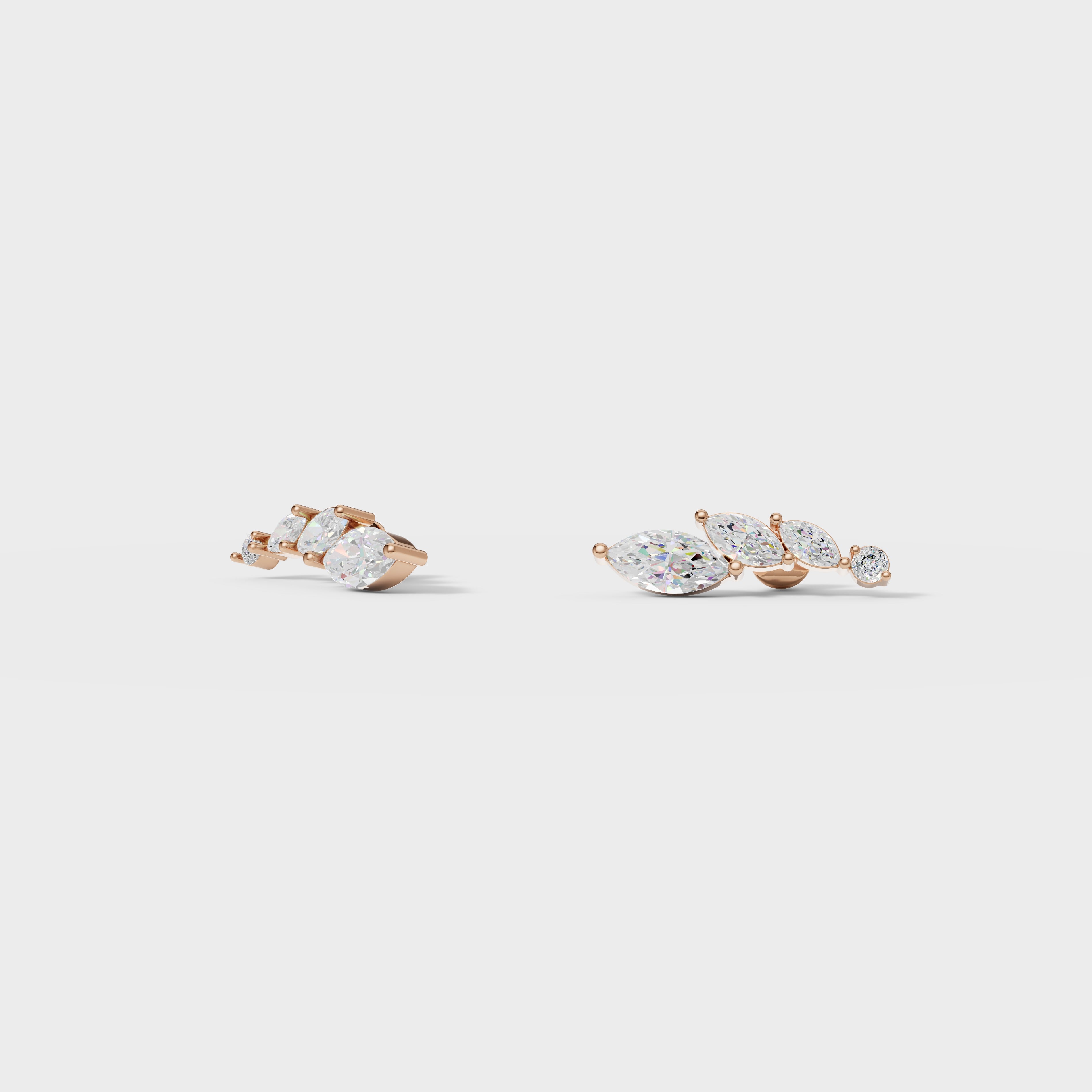 Pear Blossom Diamond Climber Earring