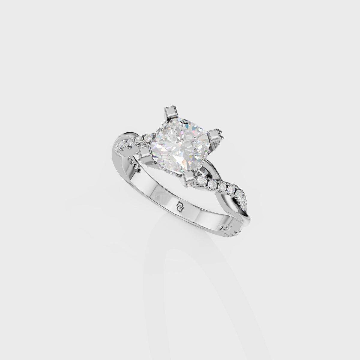 Kelly 1.25ct Cushion Cut Twist Engagement Ring