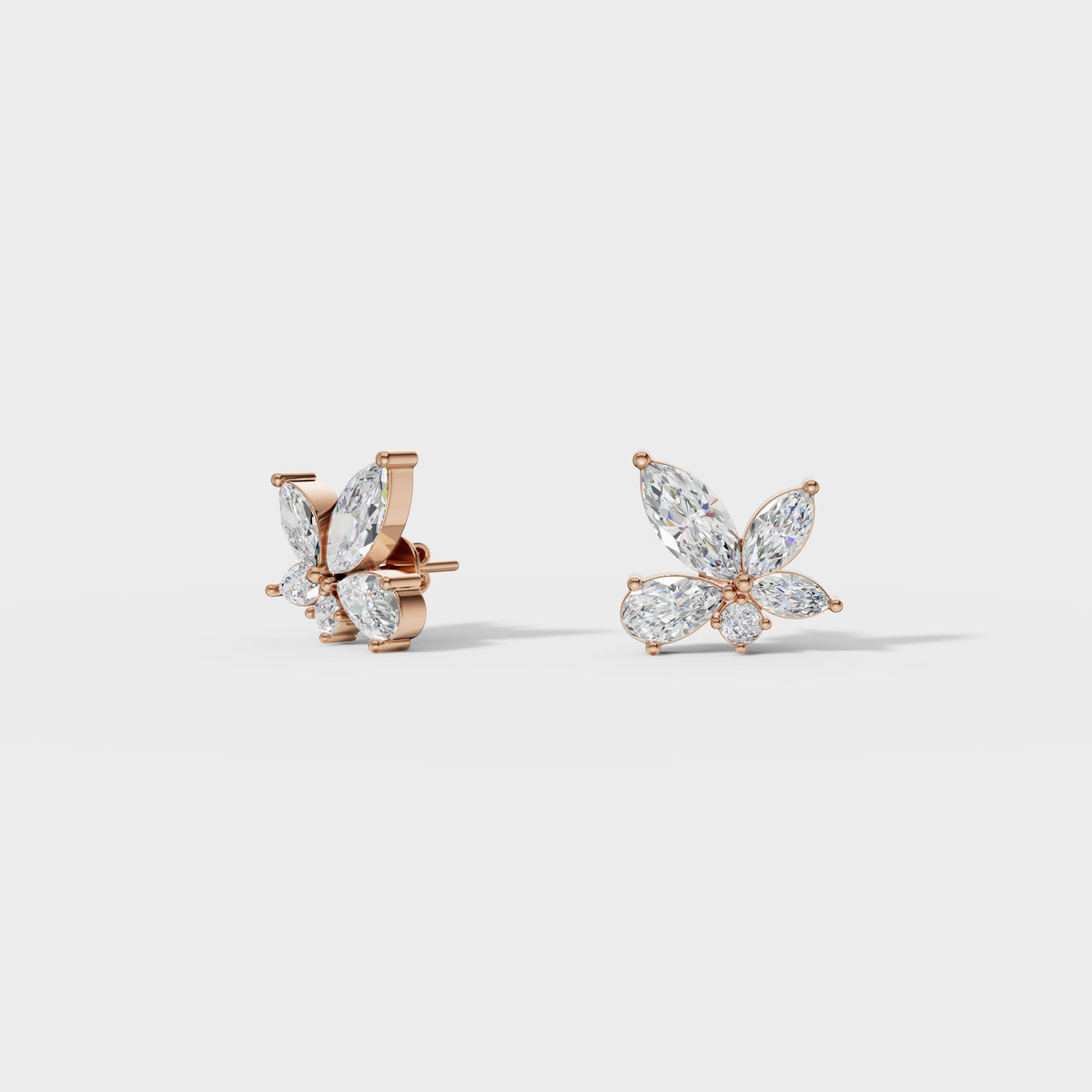 Marquise & Pear Cut Diamond Cluster Earrings