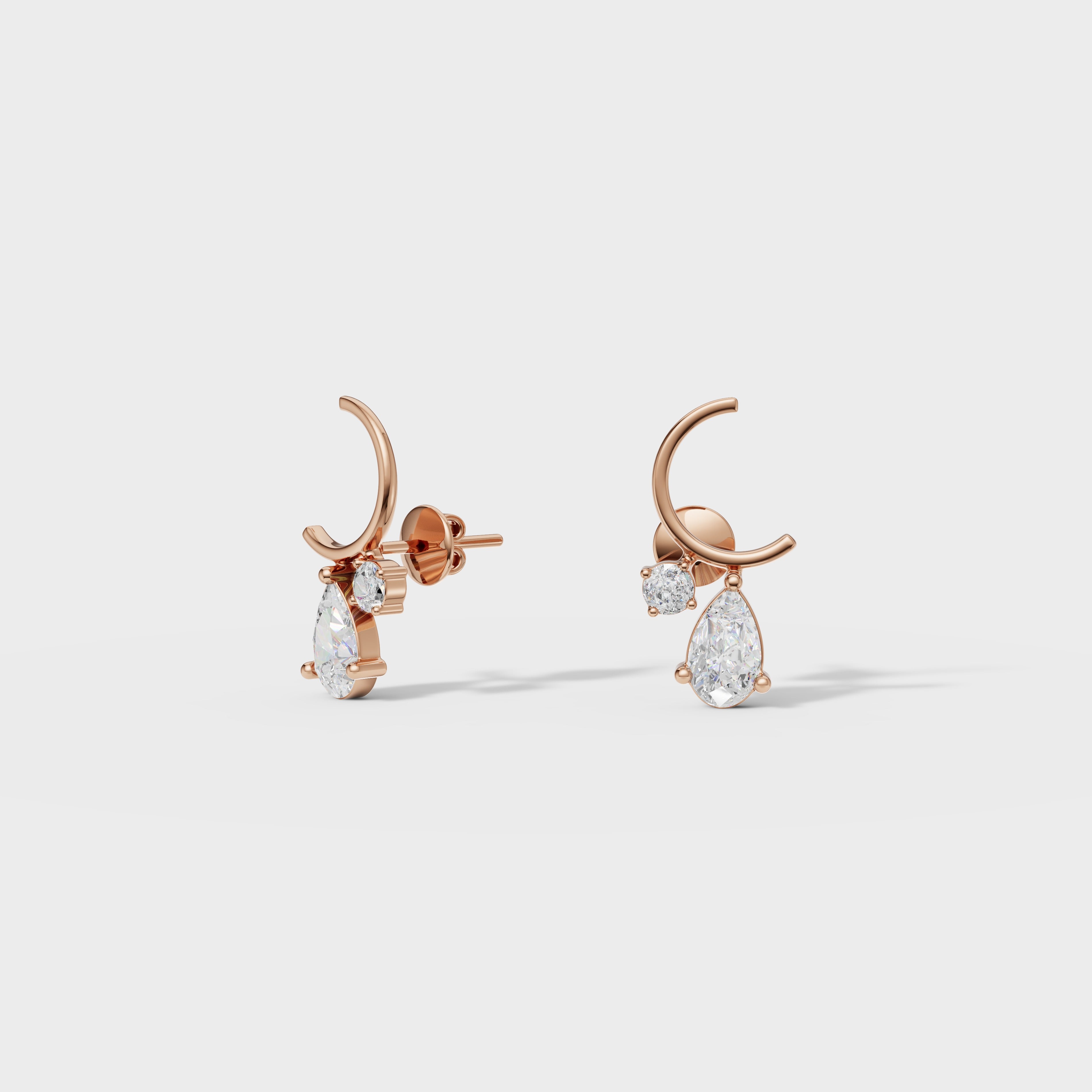Diamond Dangle Stud Earrings
