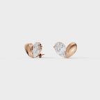 Heart Shaped Diamond Stud Earrings
