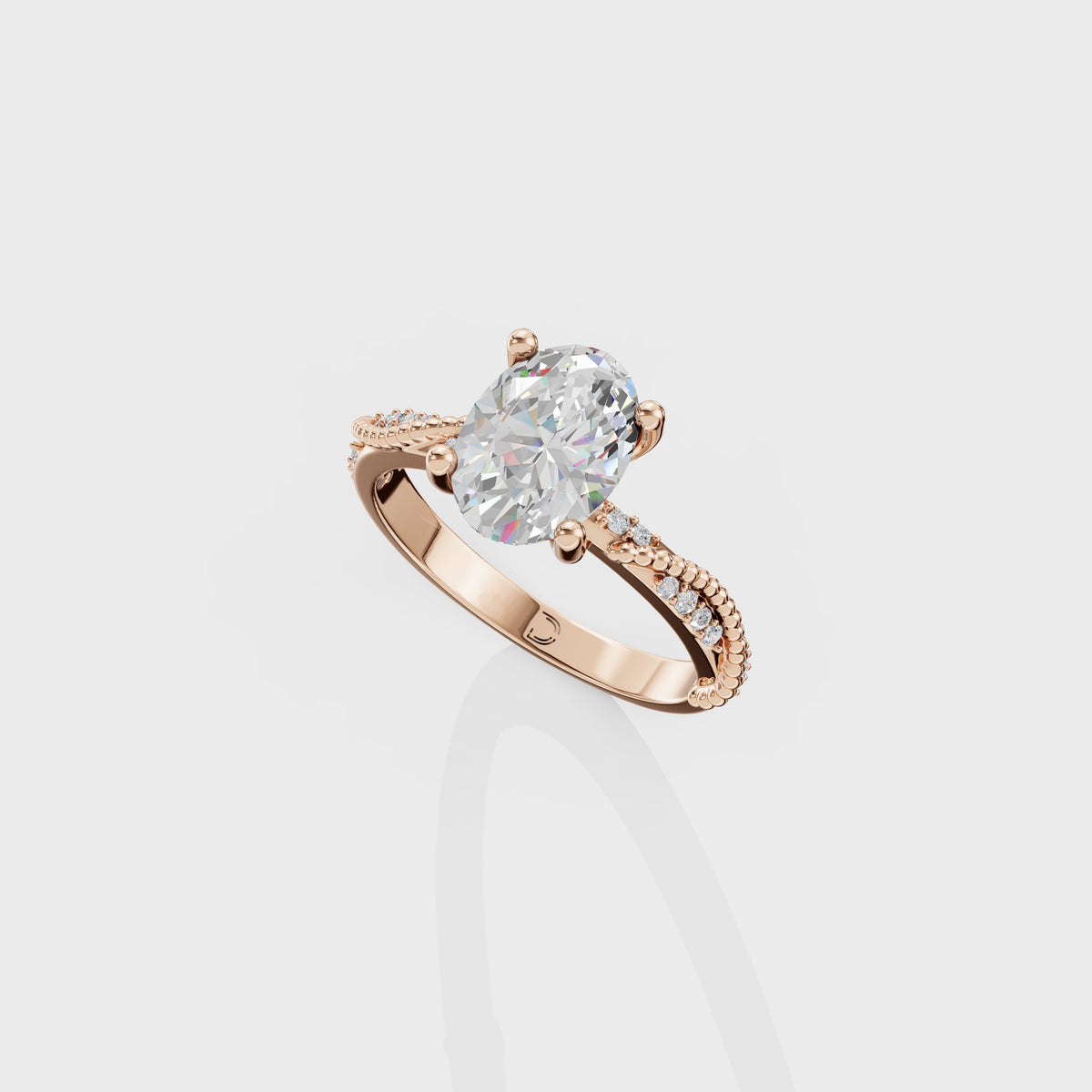 1.65Ct Oval Twisted Galaxy Ring