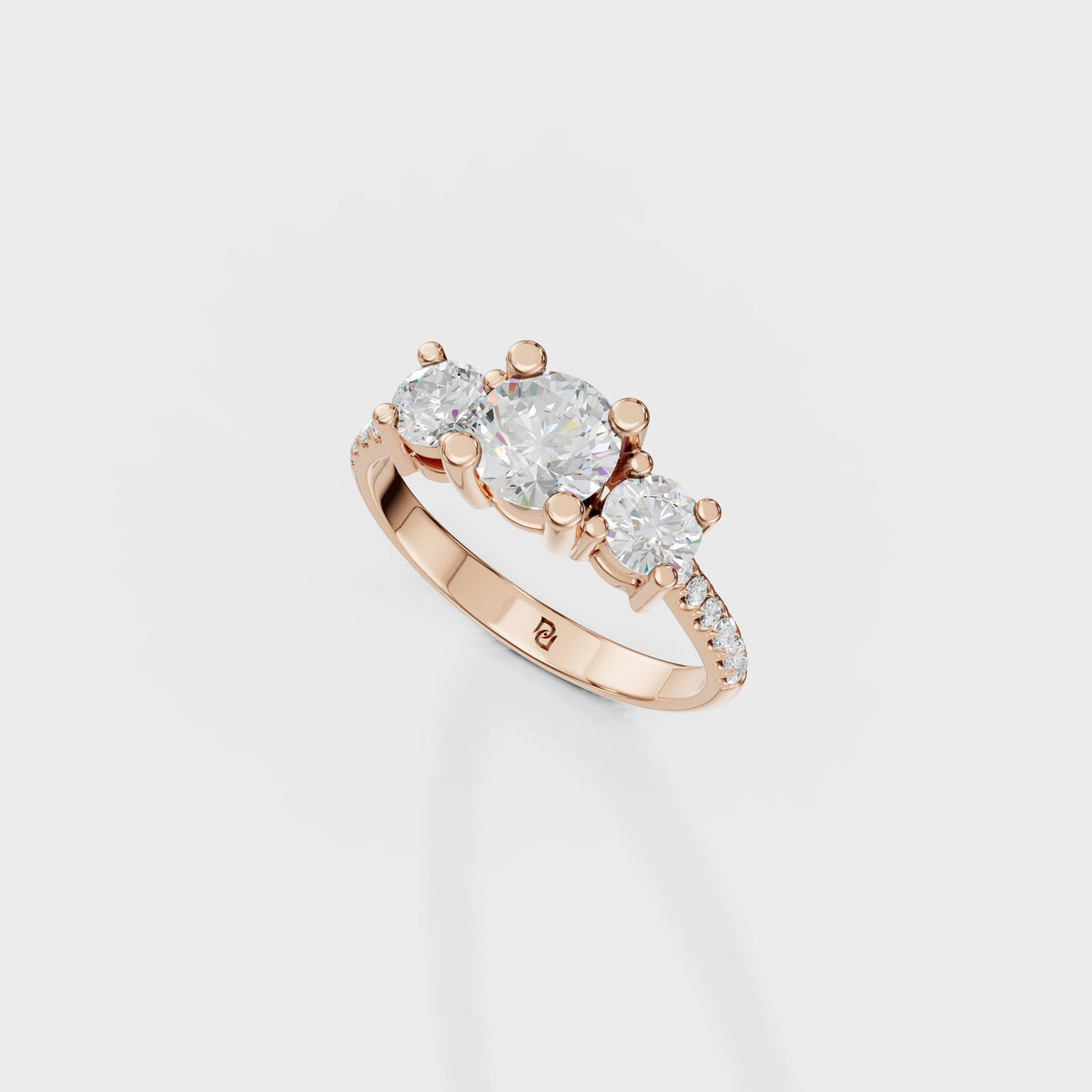 Past Present Future Three Stone Diamond Ring