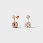 Round Cut Petal Cluster Stud Earrings