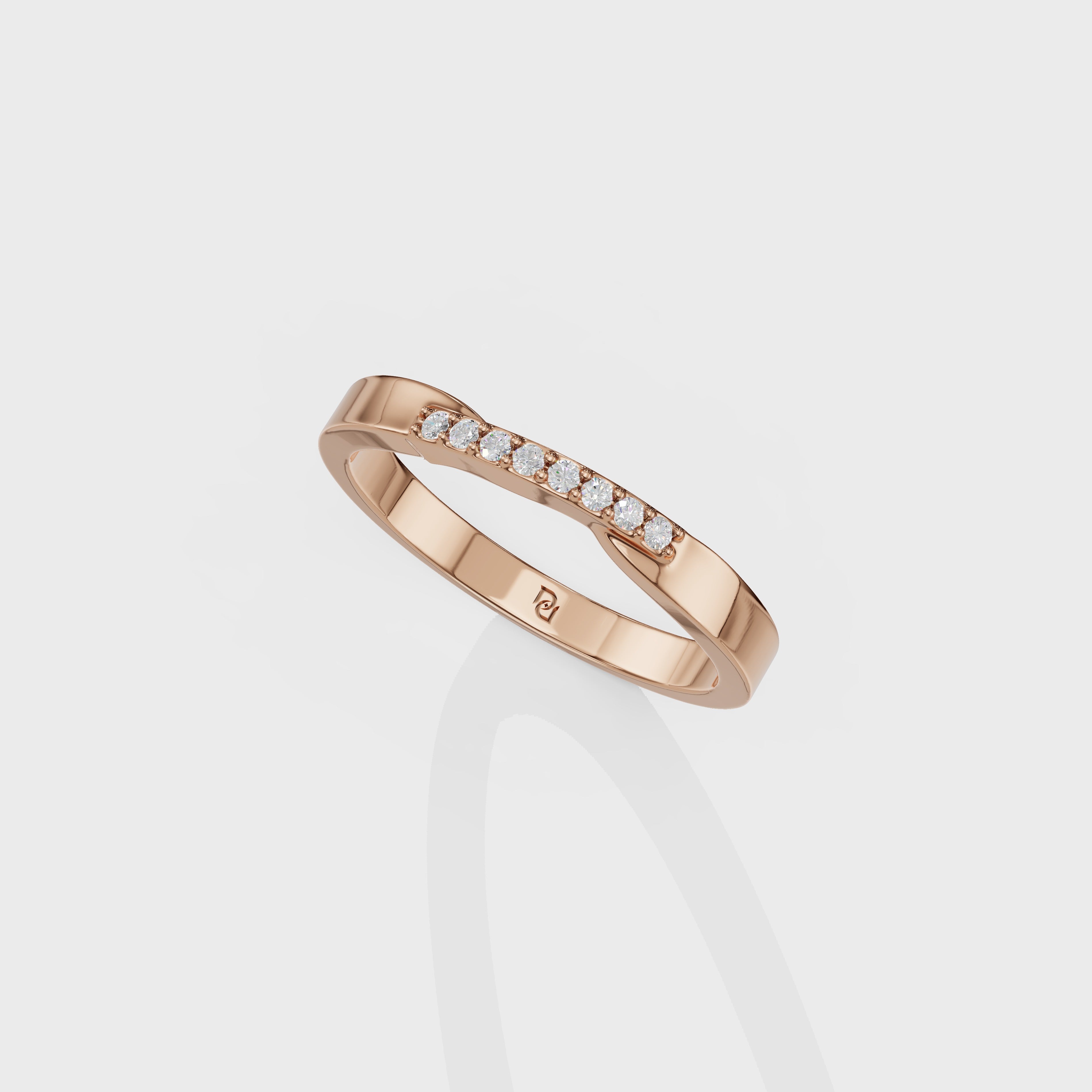 Modern Seven Stone Diamond Wedding Band