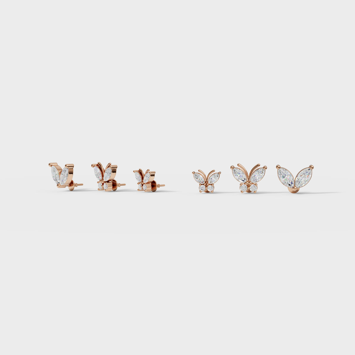 Marquise Diamond Butterfly Piercings Earrings