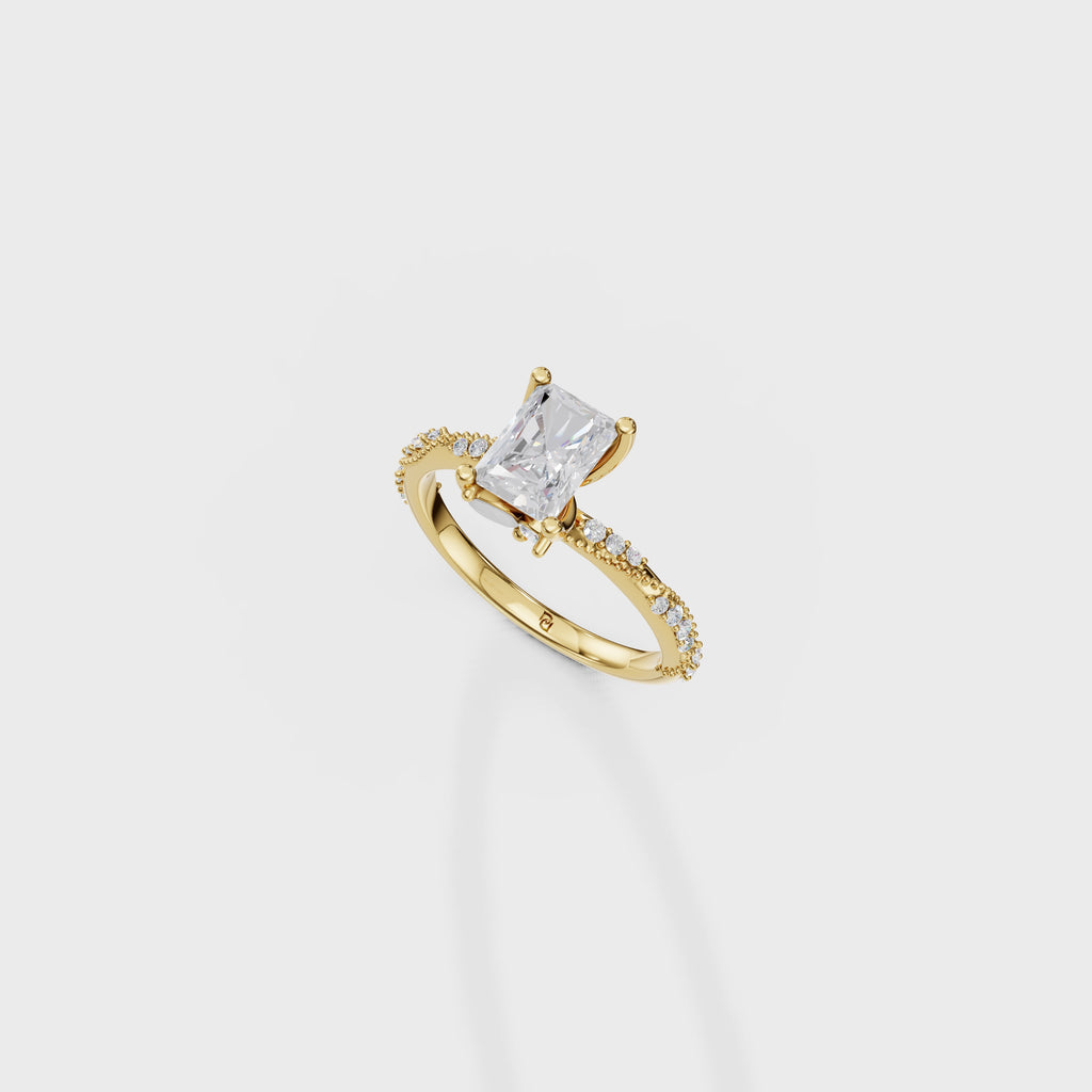 Elegant Radiant Cathedral Style Ring