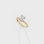 Elegant Radiant Cathedral Style Ring