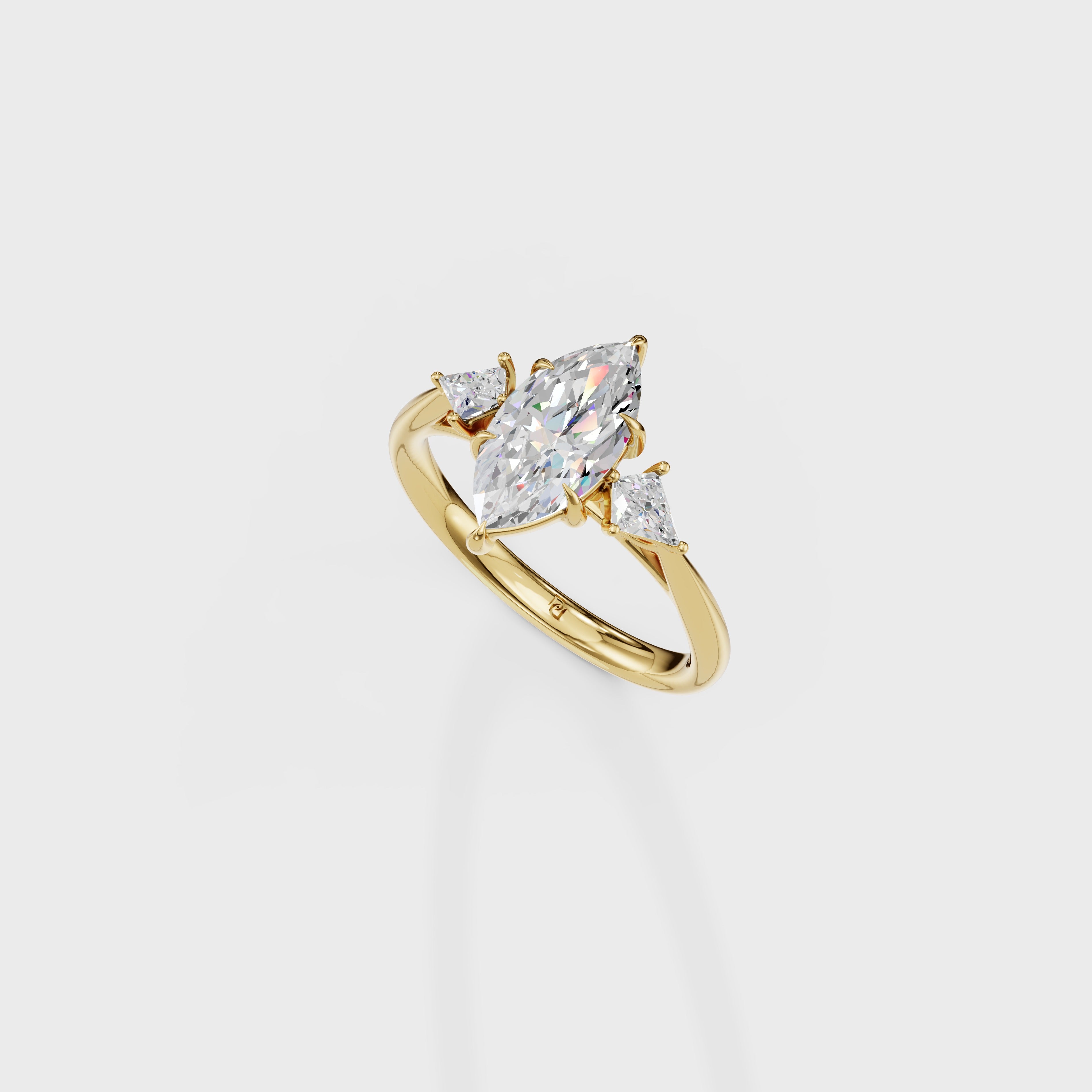 Petite Cometa Perfect Fit Marquise Cut Diamond Engagement Ring