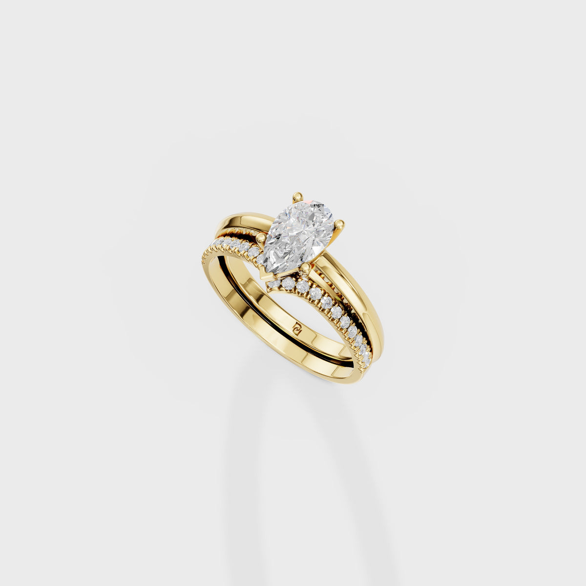 Ethereal 1ct Pear Cut Bridal Set