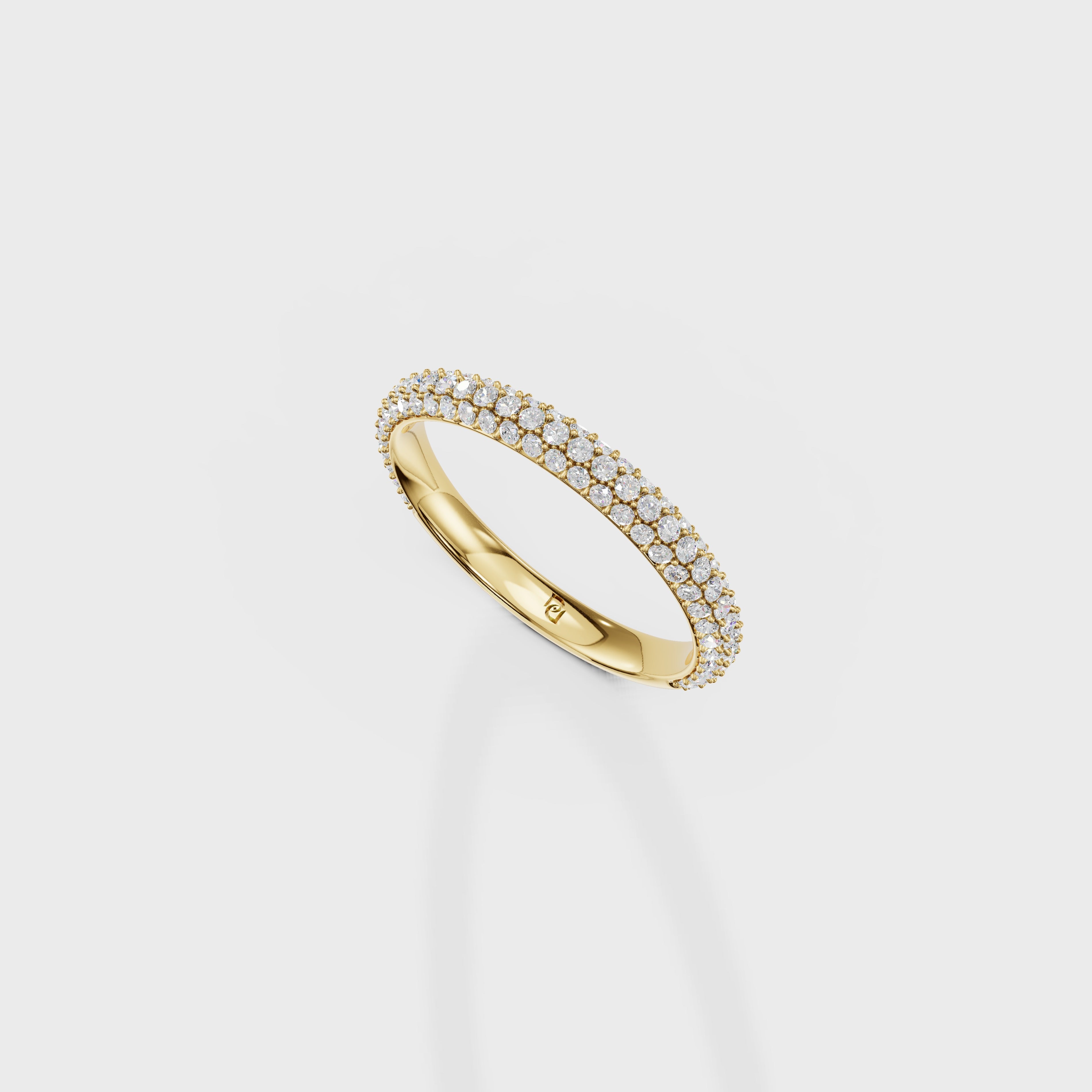 Multi-Row Pave Diamond Wedding Band