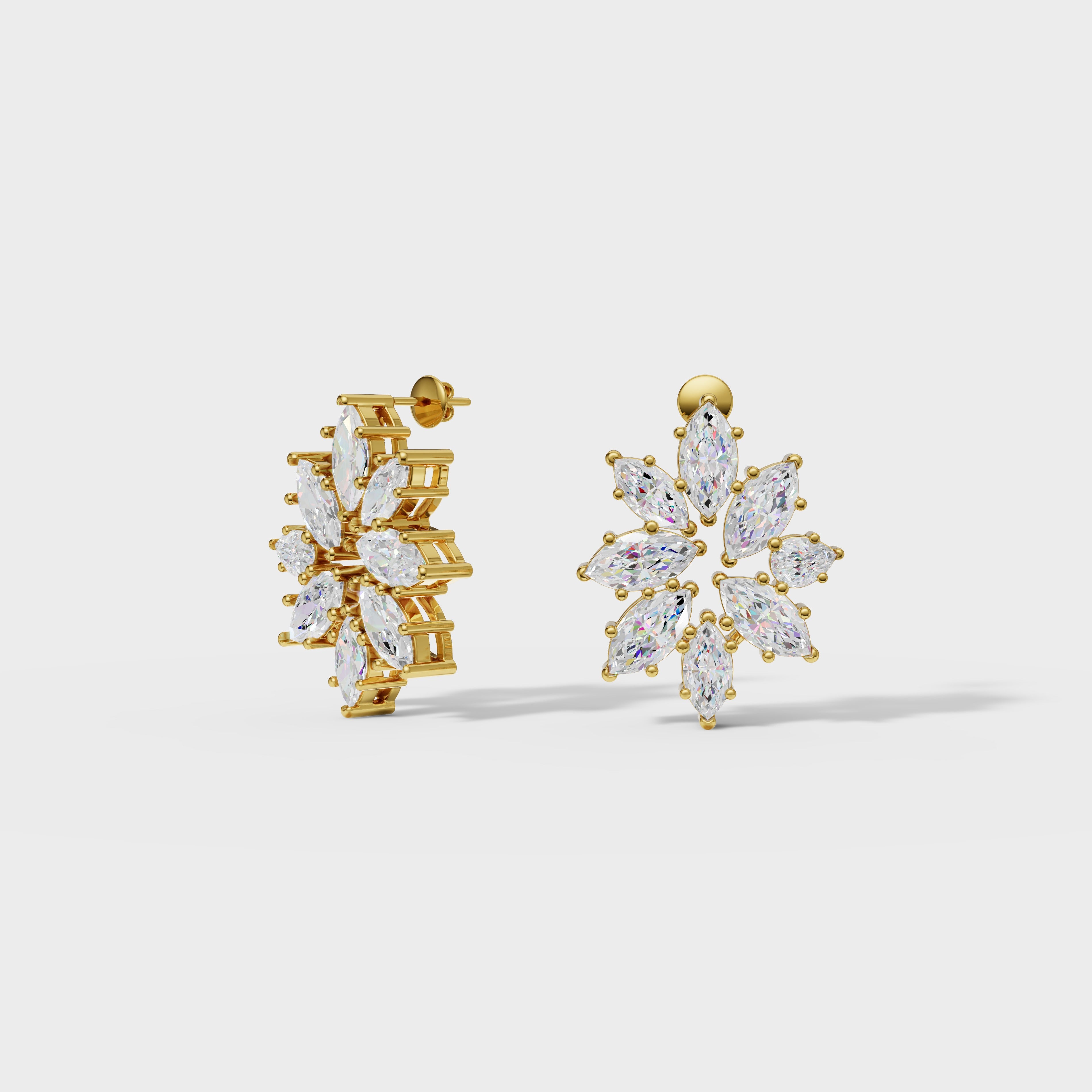Marquise Bloom Diamond Stud