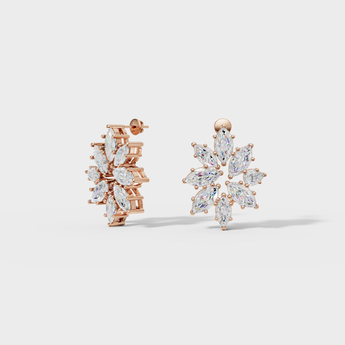 Marquise Bloom Diamond Stud