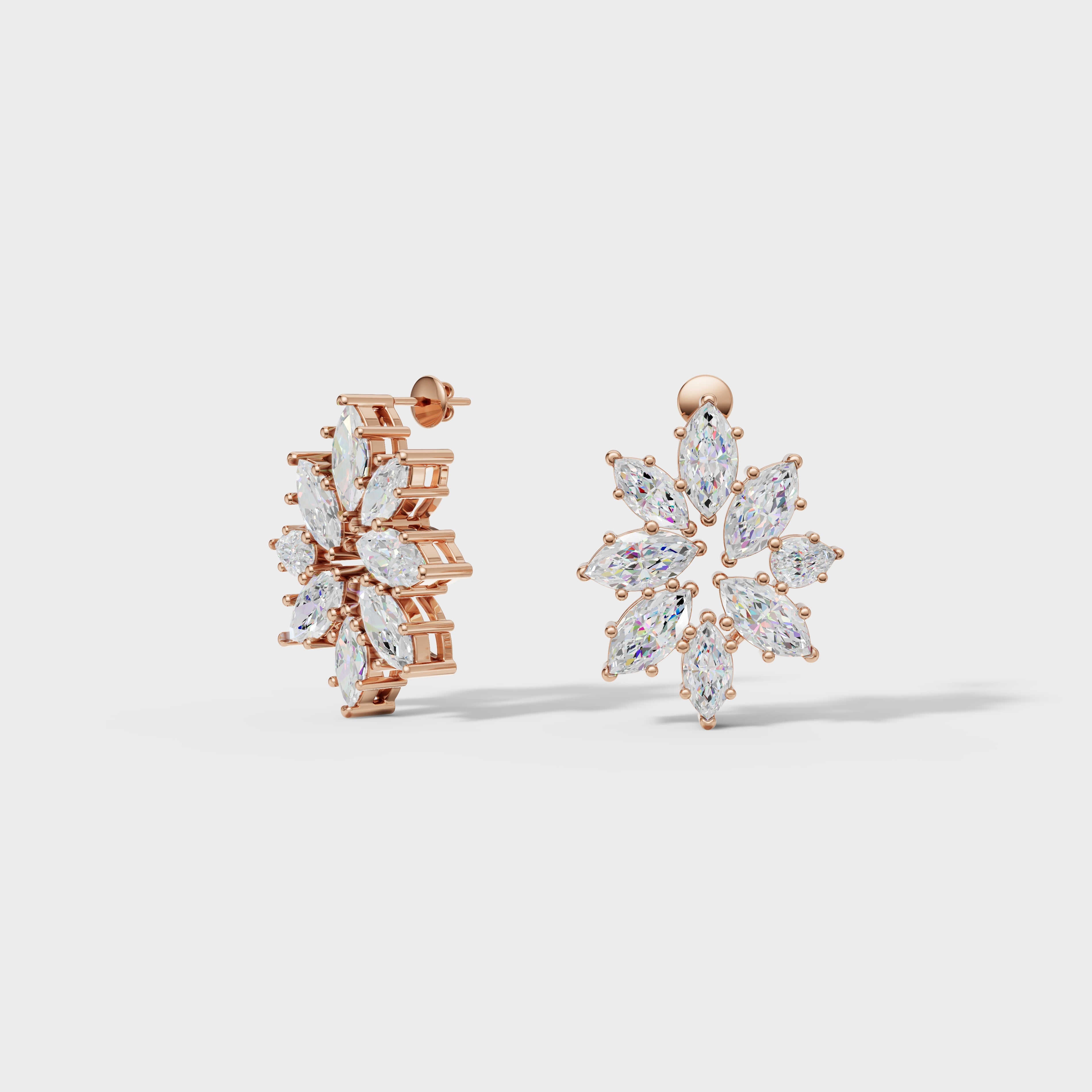 Marquise Bloom Diamond Stud