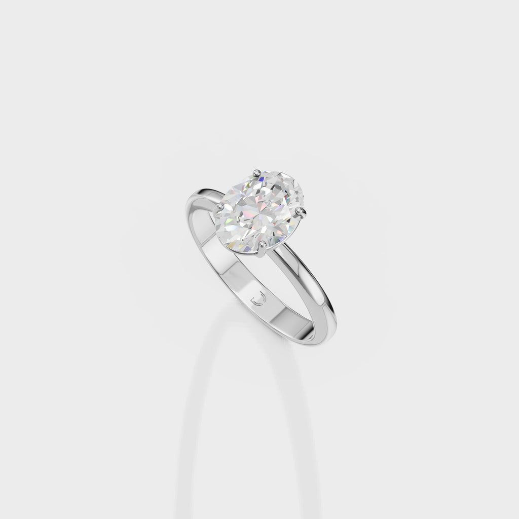 Brilliant Oval Diamond Solitaire Ring