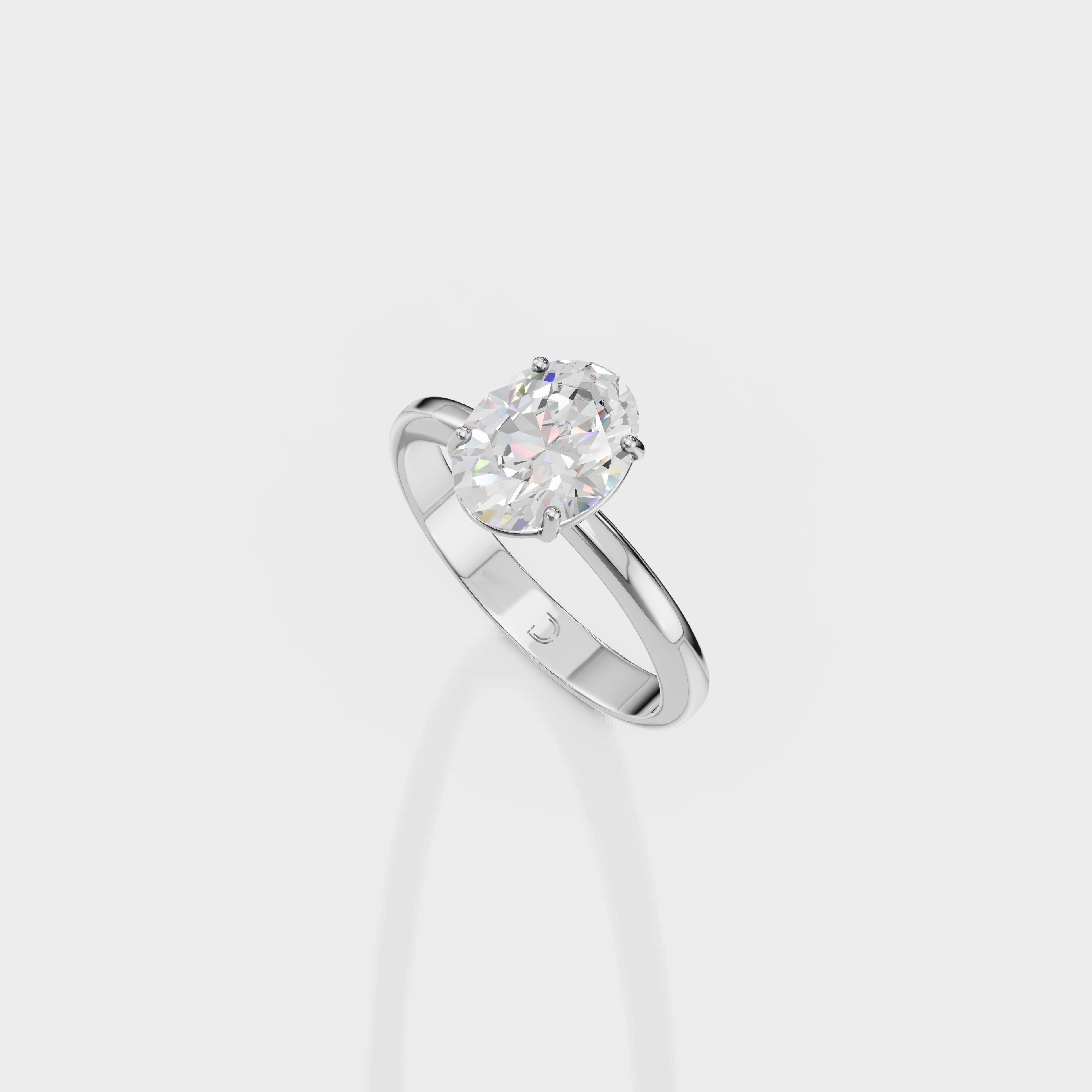 Brilliant Oval Diamond Solitaire Ring